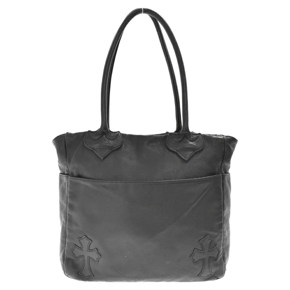 image of Chrome Hearts 4 Pocket Crosspatch Leather Tote in Black, Women's