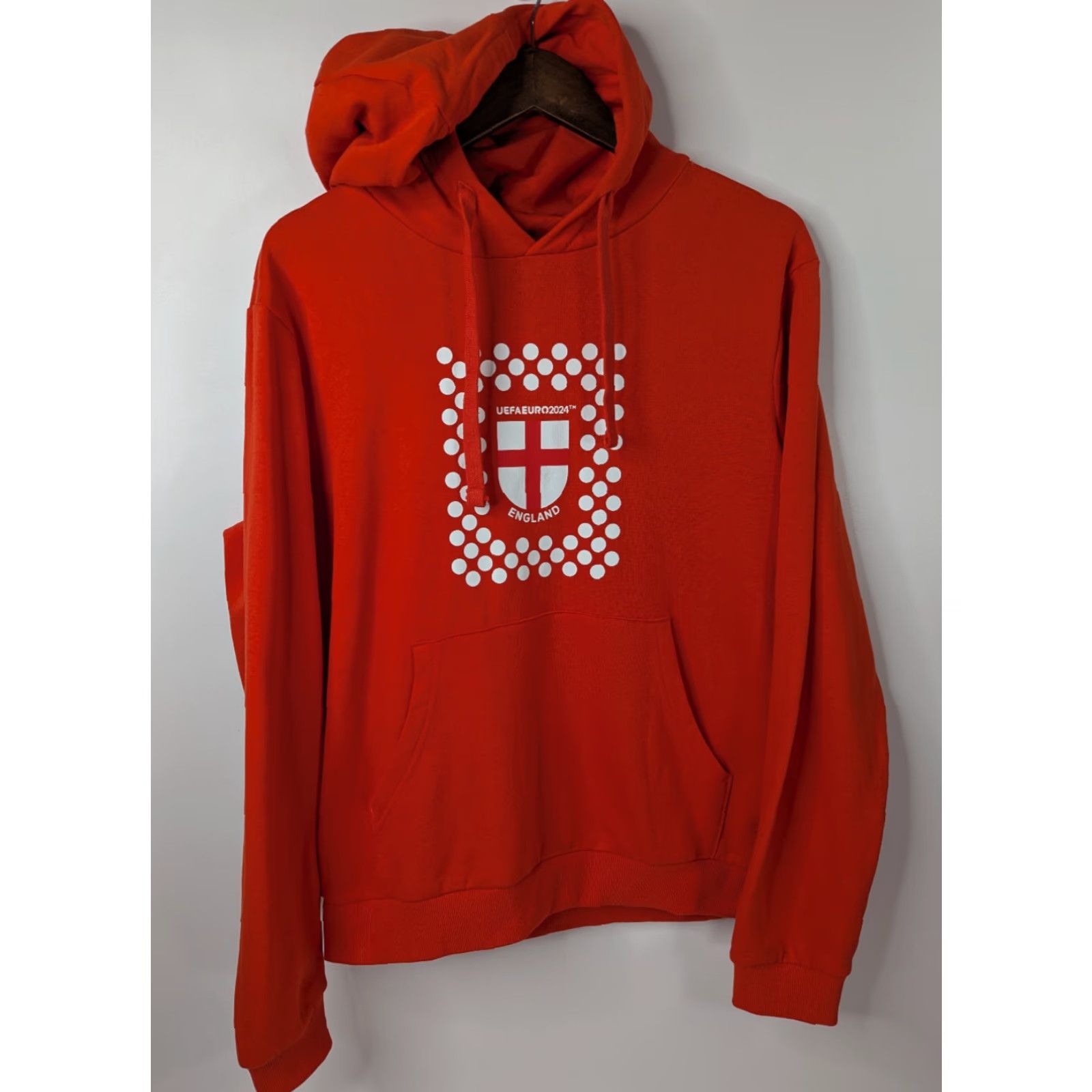 George UEFA Euro 2024 Hoodie England Red Orange Adult M Pullover Soccer Soccer UK England Hooded Pockets Mens Size US M / EU 48-50 / 2 - 3 Thumbnail