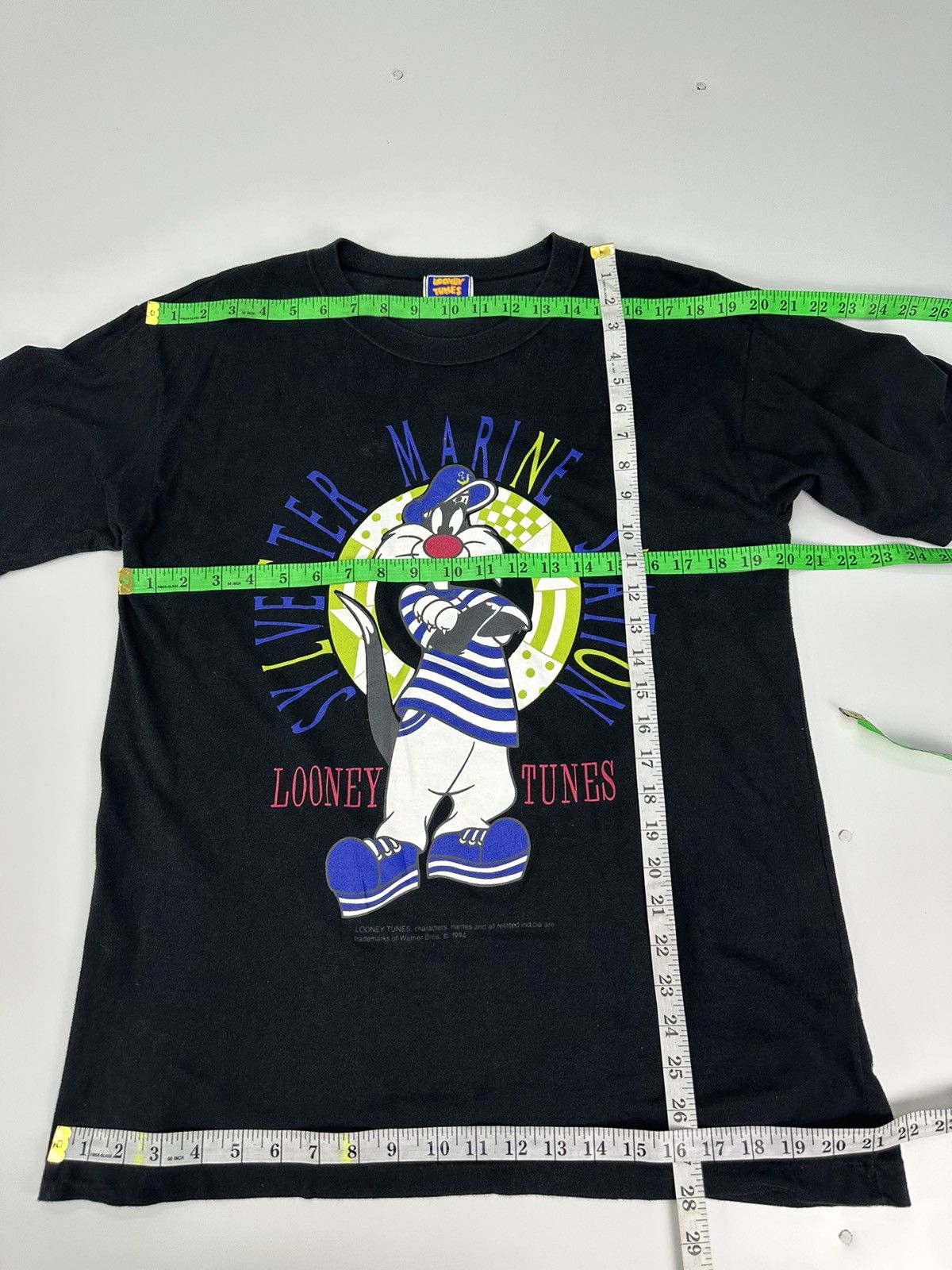 Vintage Looney Tunes 1994 Marine Vintage Tshirt A586 Size US L / EU 52-54 / 3 - 7 Thumbnail