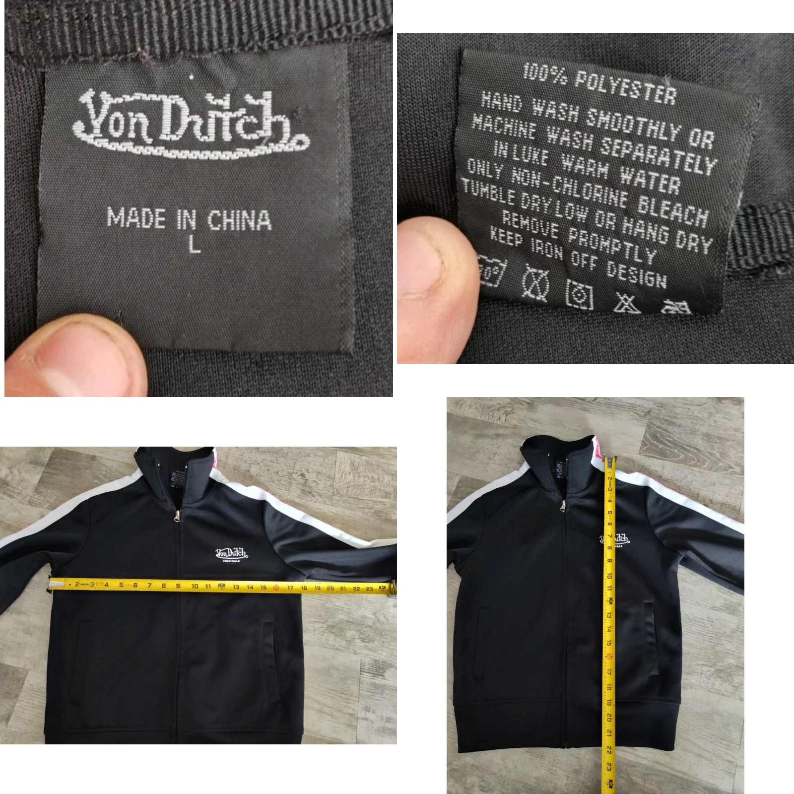 Von Dutch VINTAGE Von Dutch Track Jacket Black Pink White Size Large Full Zip Womens Size L / US 10 / IT 46 - 8 Thumbnail