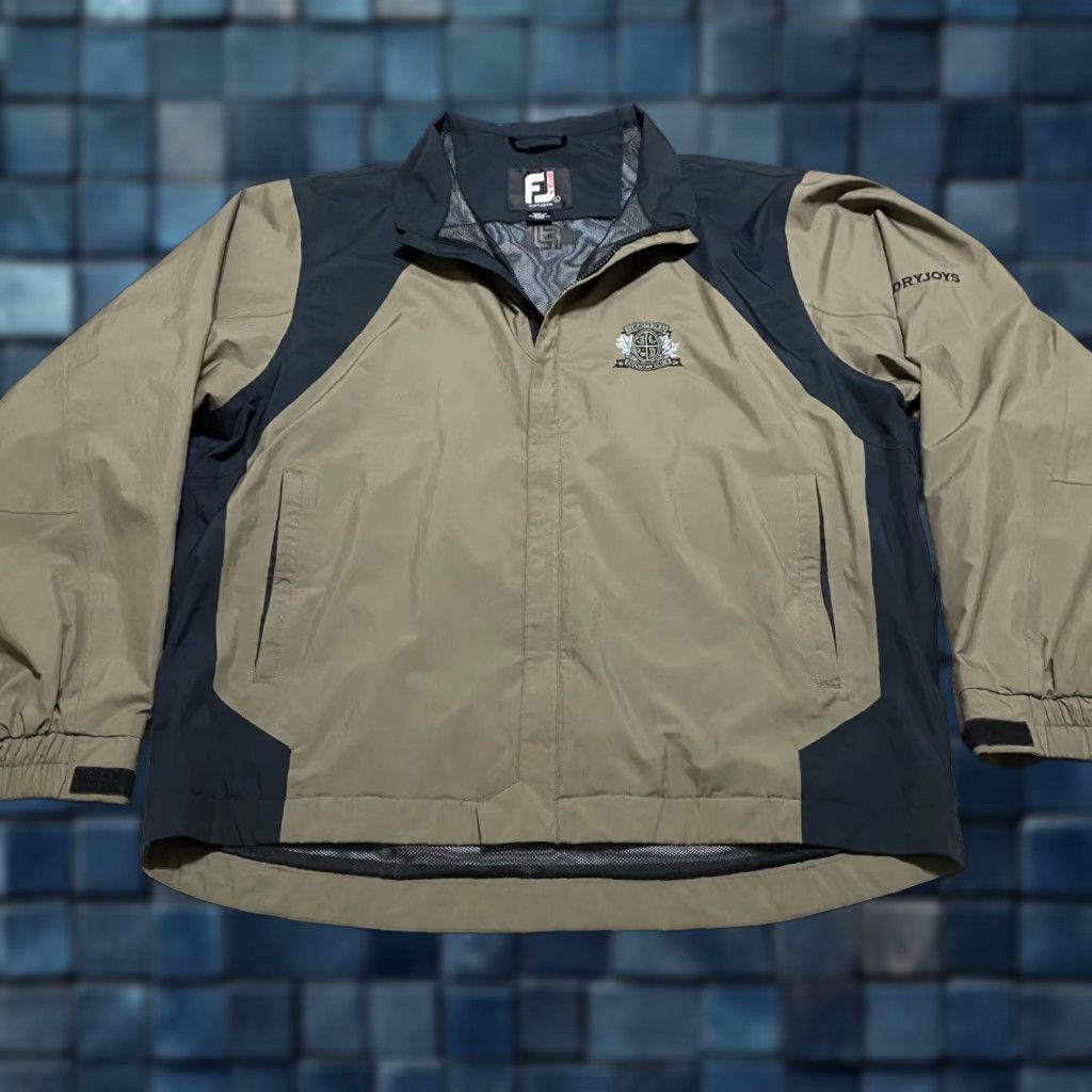 Footjoy FootJoy Dryjoy Mens Large Jacket Brown Full Zip Windbreaker Rain L/S Sports Logo Casual Outerwear Size US L / EU 52-54 / 3 - 1 Thumbnail