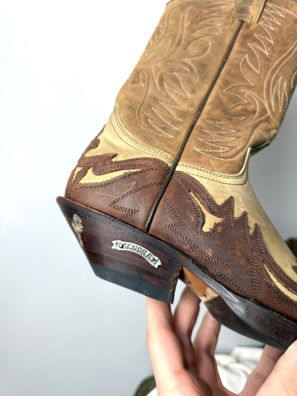 Cowboy Equipment 💥Rare! Vintage Sendra Western Leather Cowboy Boots Size US 6 / IT 36 - 10 Thumbnail