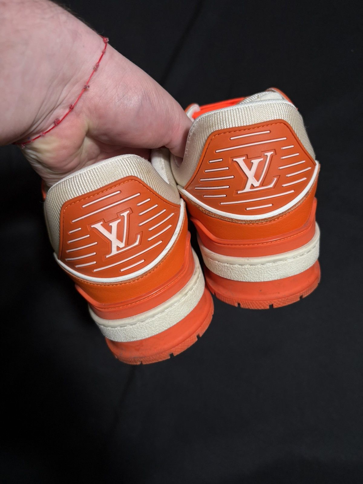 Louis Vuitton Louis Vuitton White Orange Monogram Trainers - Size 8LV Size US 9.5 / EU 42-43 - 5 Thumbnail