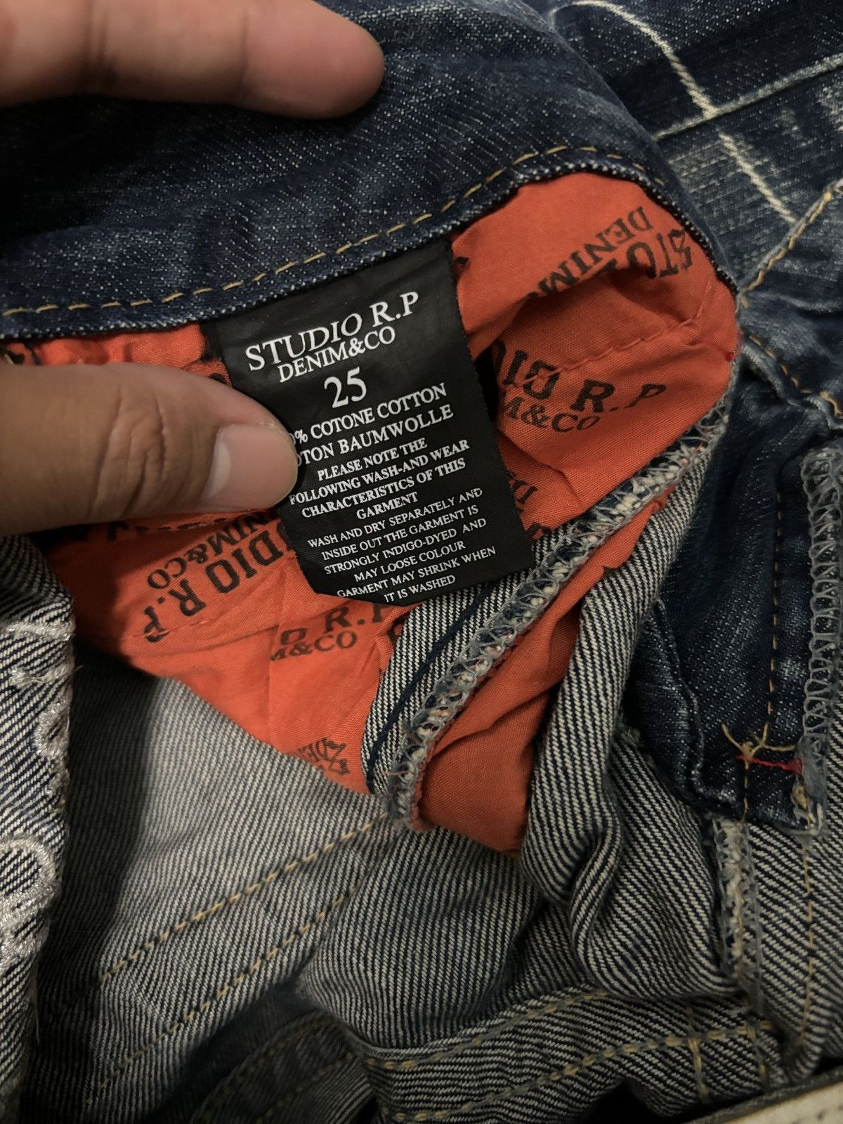 Japanese Brand Y2K Studio R.P Red Pepper Flare Denim Jeans Size 28" / US 6 / IT 42 - 9 Thumbnail