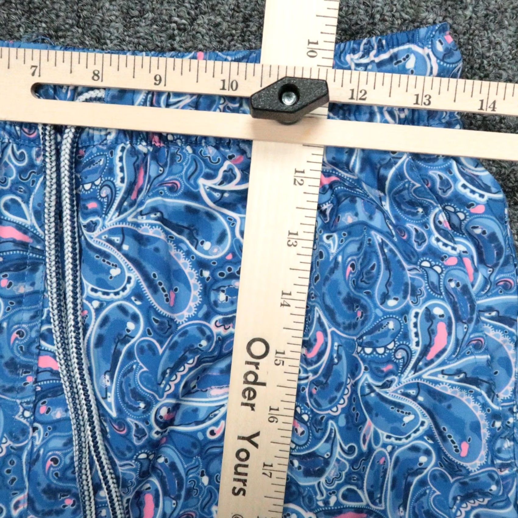 Peter Millar Peter Millar Swim Trunks Mens Small Blue Paisley Seaside Collection Trunks Lined Pockets Drawstring Beach Water Sports Size US 29 - 6 Thumbnail