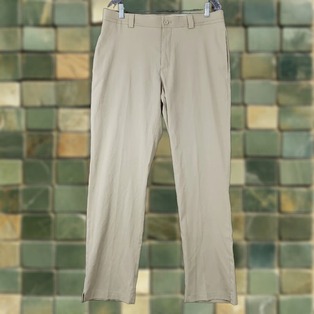 Vintage Slazenger Mens Beige Polyester Straight Leg Pants Size 34x32 Chino, Belt Wear, Regular, Men Size US 34 / EU 50 - 1 Thumbnail