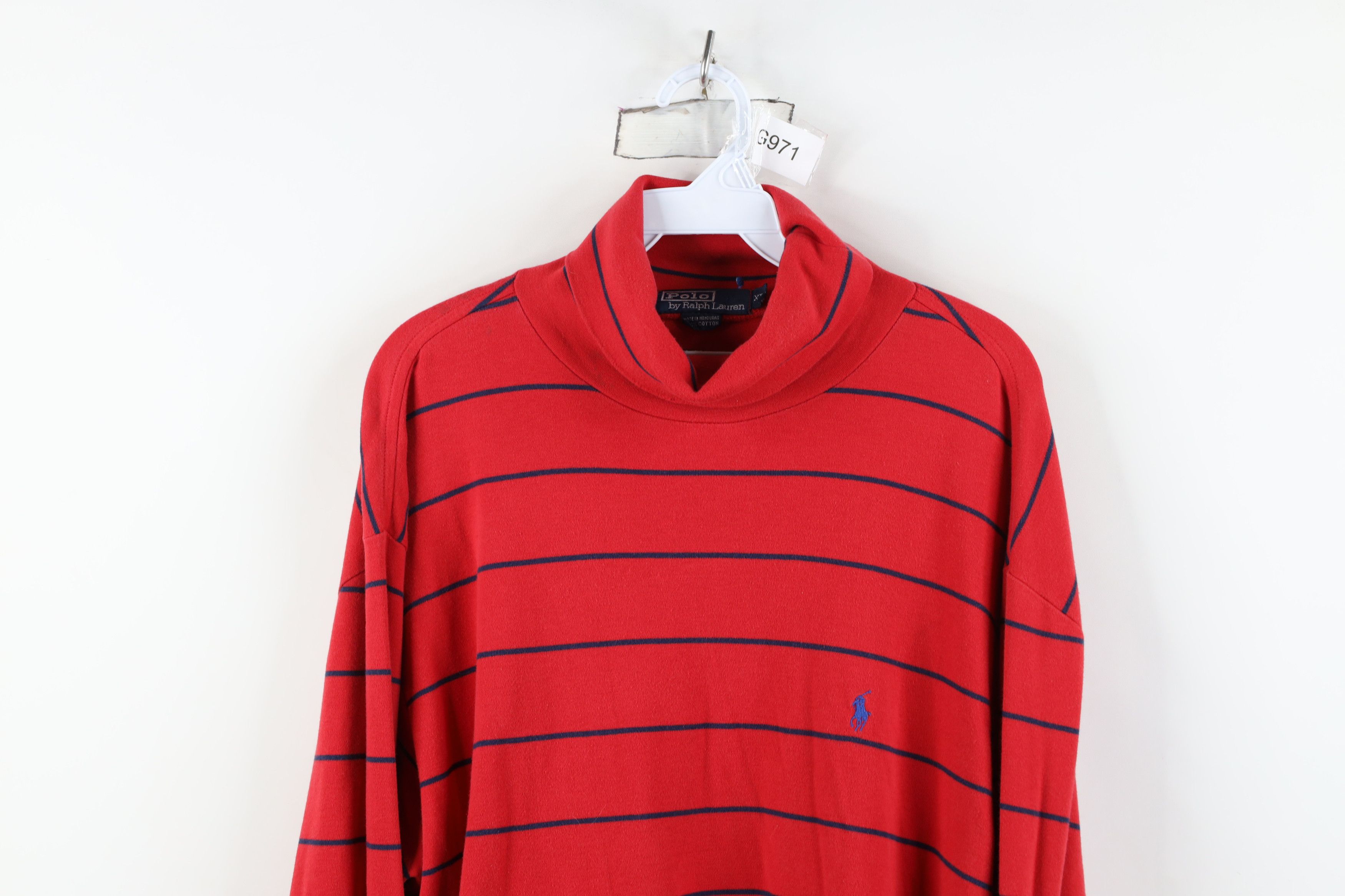Ralph Lauren Vintage 90s Ralph Lauren Turtleneck T-Shirt Cotton Red Size US XL / EU 56 / 4 - 2 Thumbnail