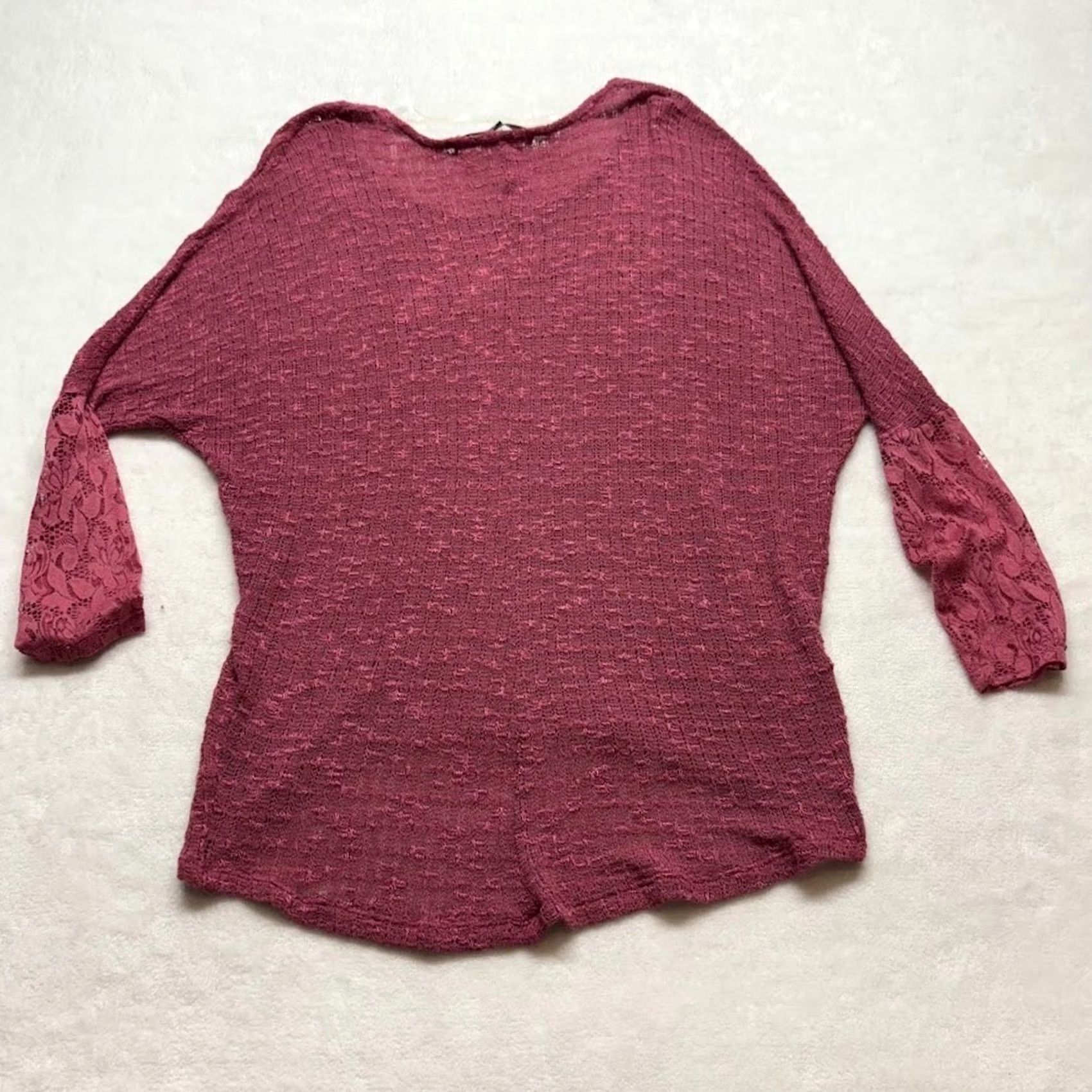 Vintage Gypsies & Moondust Pink Knit Long Sleeve Sweater - Size L Size L / US 10 / IT 46 - 2 Thumbnail