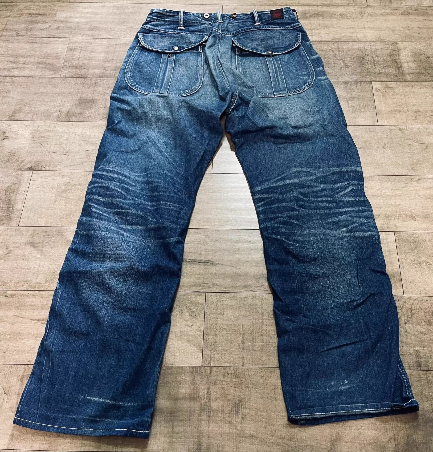 RRL Ralph Lauren vintage rrl 90s washed denim cargo pants | Grailed