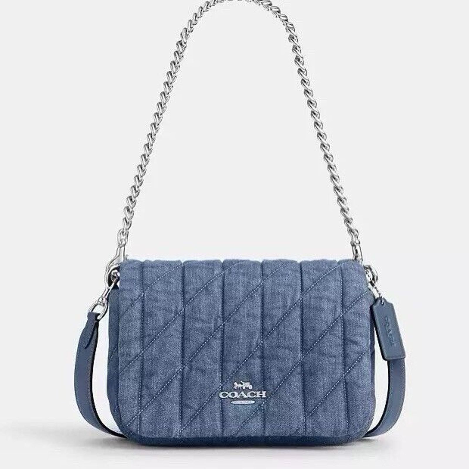 Coach NWT Coach Quinn Bag With Quilting CAK40 Silver /Indigo Size ONE SIZE - 9 Thumbnail