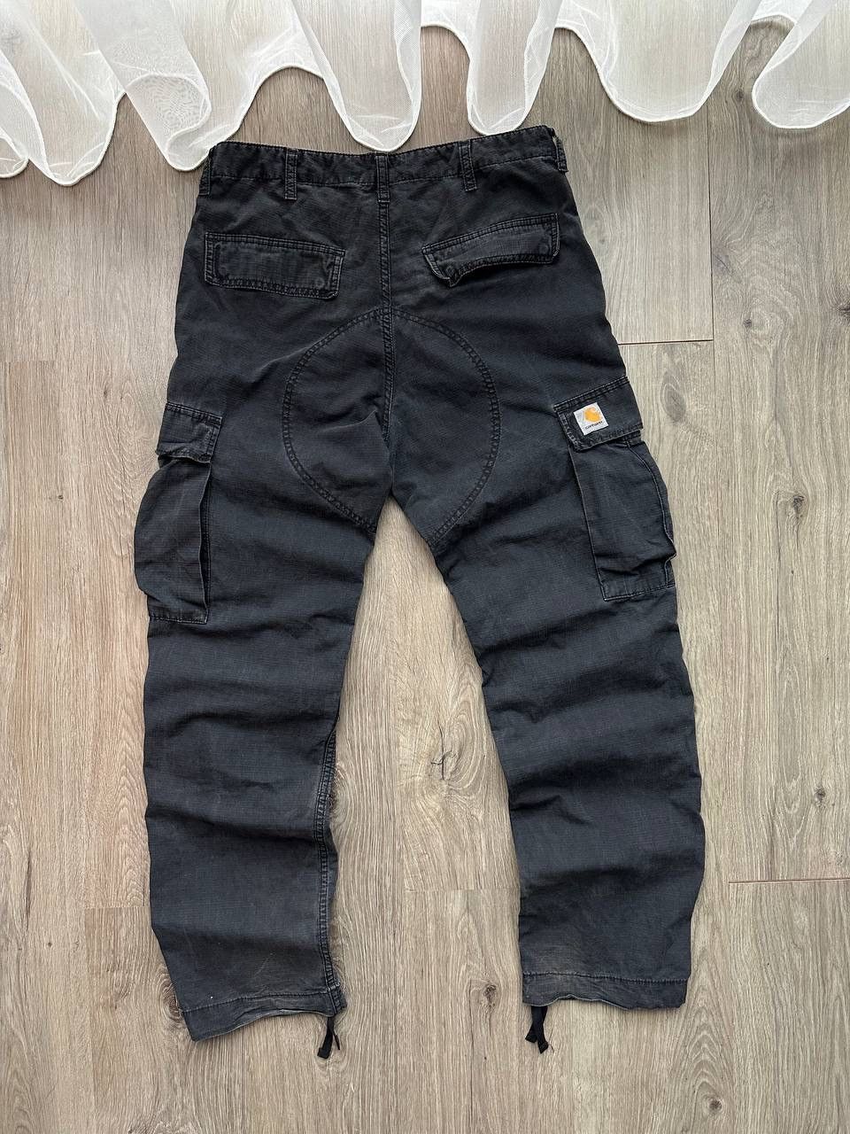 Carhartt × Carhartt Wip × Vintage Vintage Carhartt Cargo Black Big Logo Pants Size US 31 - 5 Thumbnail