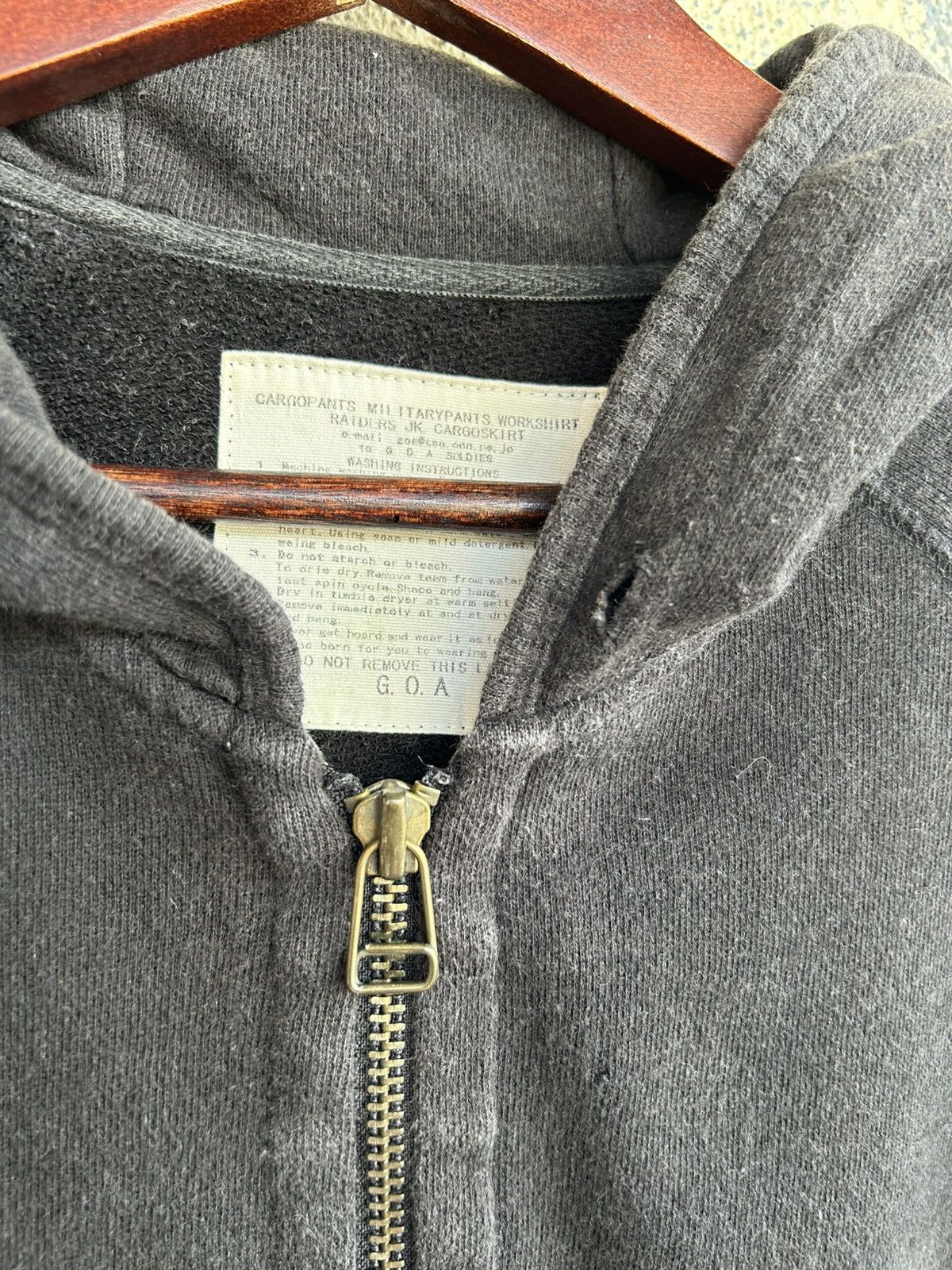 GOA G.O.A Zip Up Sunfaded Hoodie Size ONE SIZE - 7 Thumbnail
