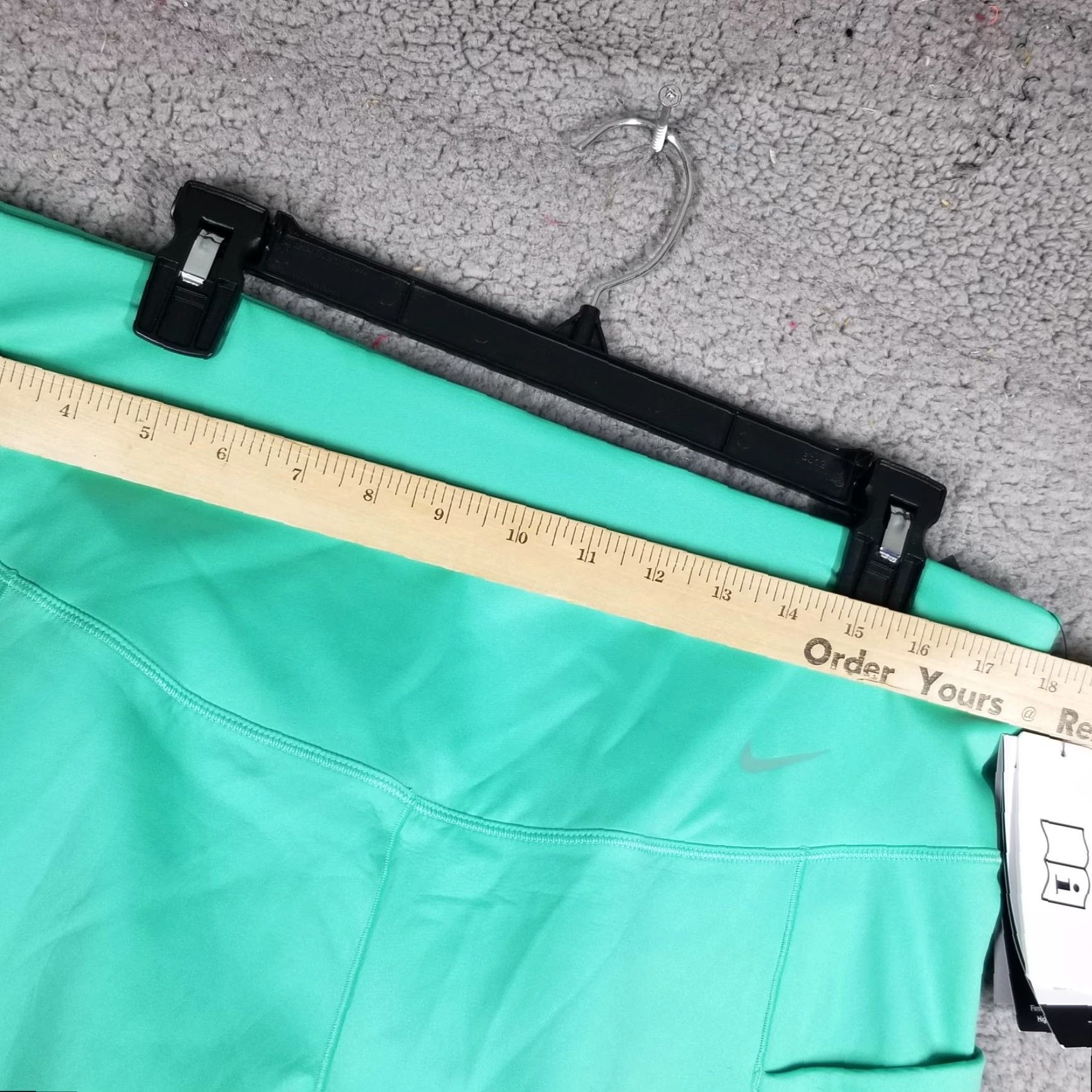 Nike NIKK Dri-FIT High Waisted Running Leggings Womens Plus 1X Green Ankle Pockets Athleisure Size 40" / US 18 - 4 Thumbnail