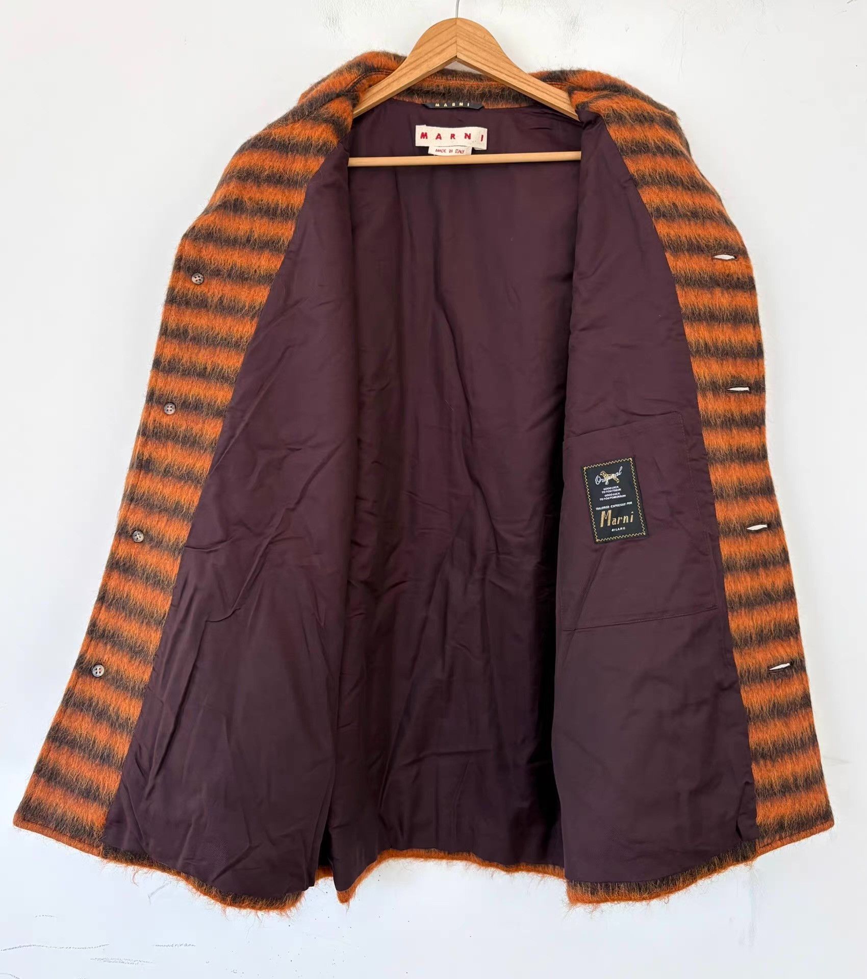 Marni Marni Men's Striped Wool-Blend Coat Ｑ21 Size US M / EU 48-50 / 2 - 8 Thumbnail