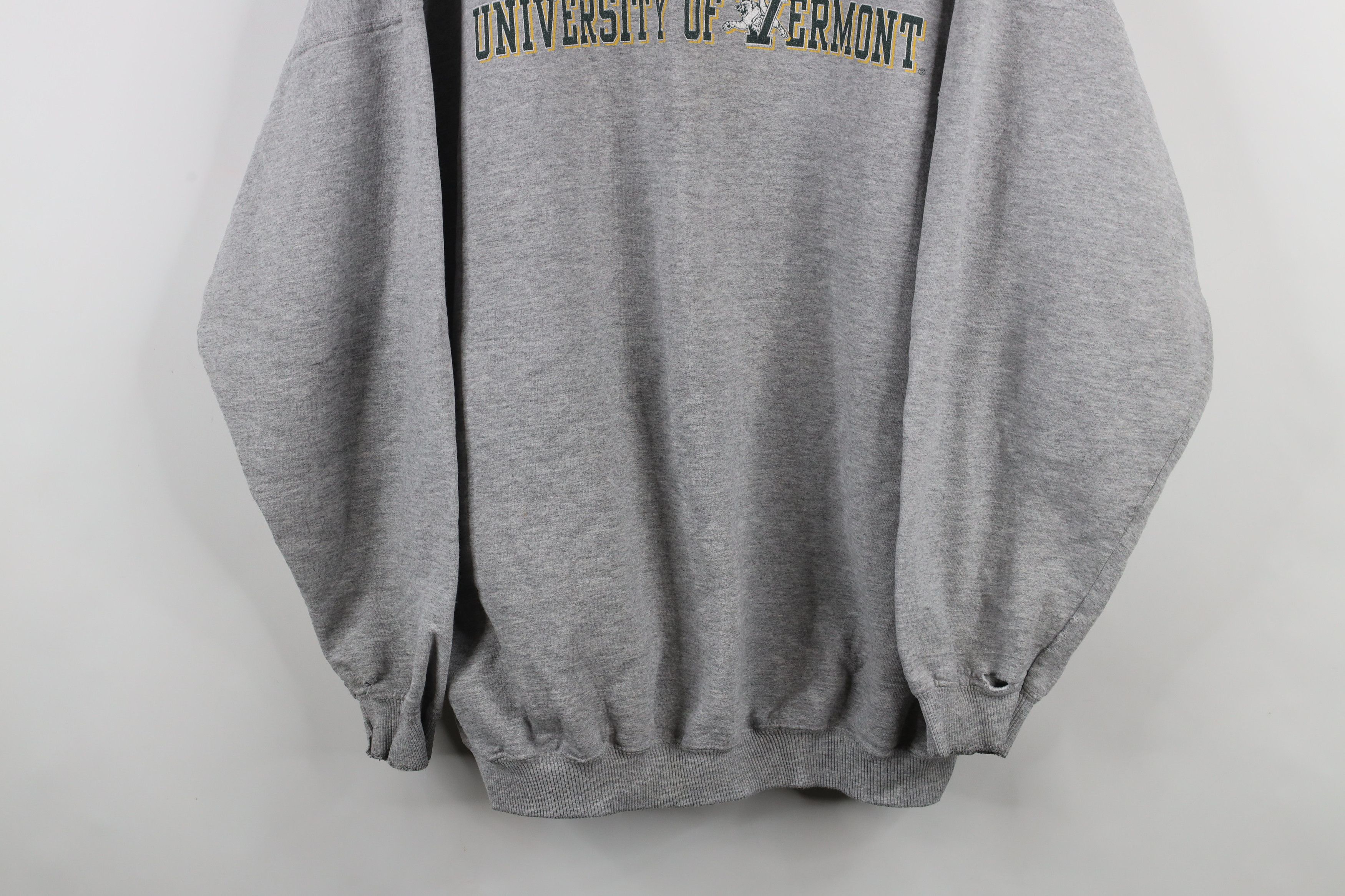 Vintage Vintage 90s Spell Out University of Vermont Sweatshirt Gray Size US XXL / EU 58 / 5 - 3 Thumbnail