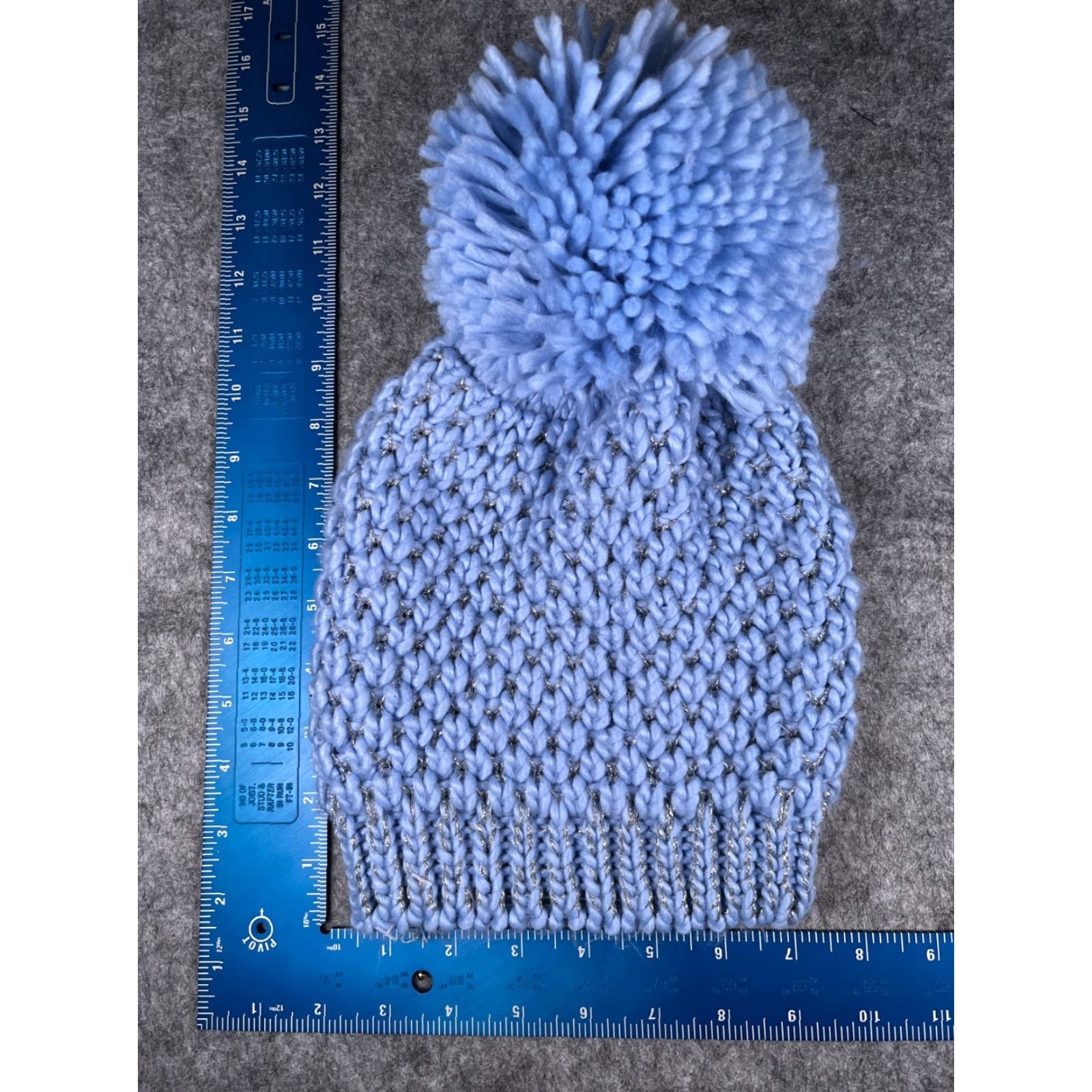 Vintage Mixit Beanie Toque Women One Size Blue Knit Acrylic Blend Sparkly Big Pom Ski Hat Womens Beanie Winter 90s Theme No Size ONE SIZE - 4 Thumbnail