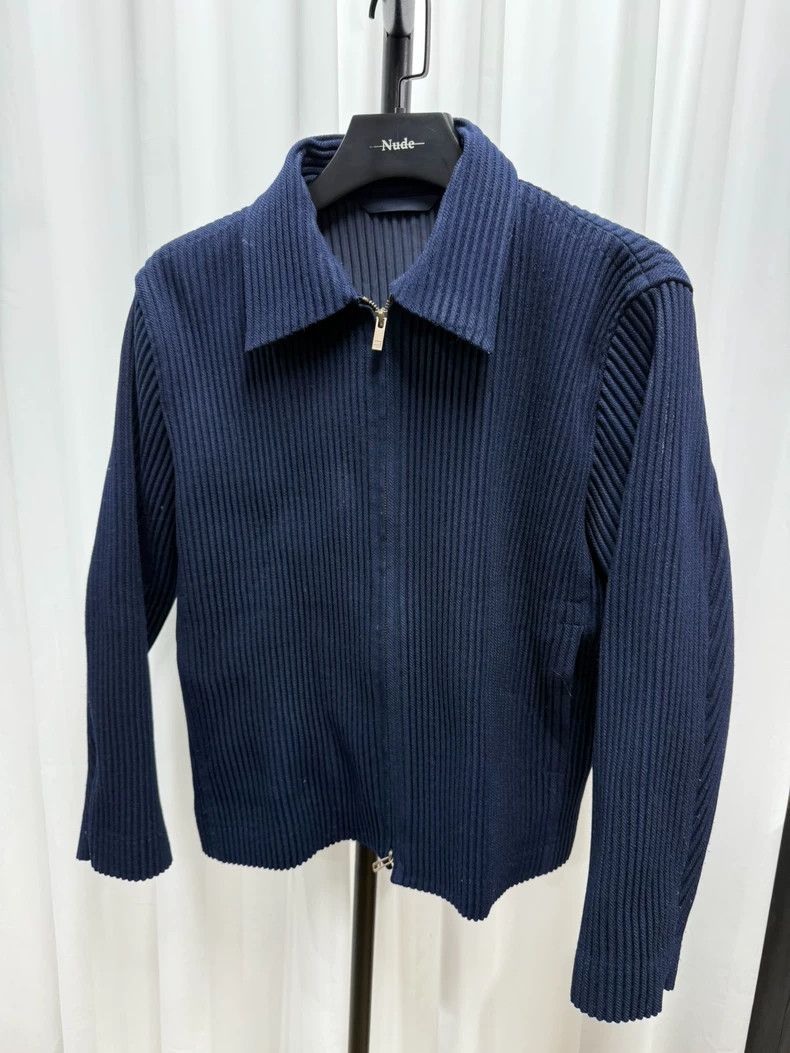 Homme Plisse Issey Miyake Issey Miyake Homme Plisse Wool Striped Jacket- DMC Size US L / EU 52-54 / 3 - 1 Thumbnail