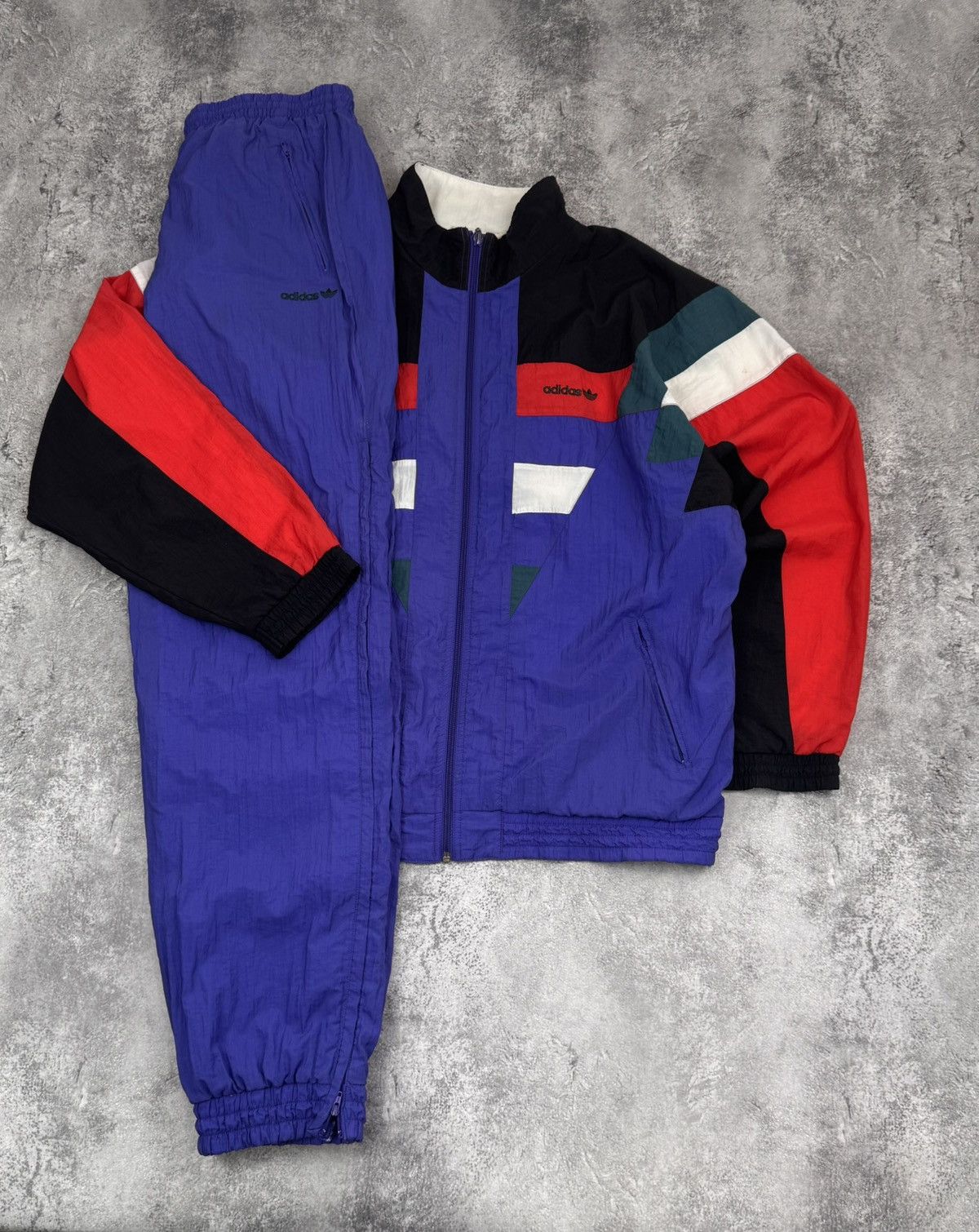 Adidas Adidas 90s Retro Men Tracksuit Set Purple Jacket + Pants Size US 30 / EU 46 - 1 Thumbnail