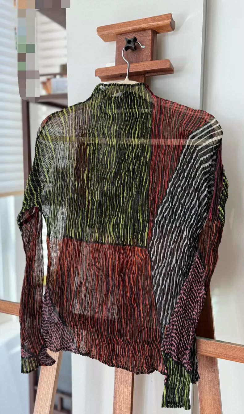 Issey Miyake issey miyake Multicolored high-neck long-sleeved top Size L / US 10 / IT 46 - 1 Thumbnail