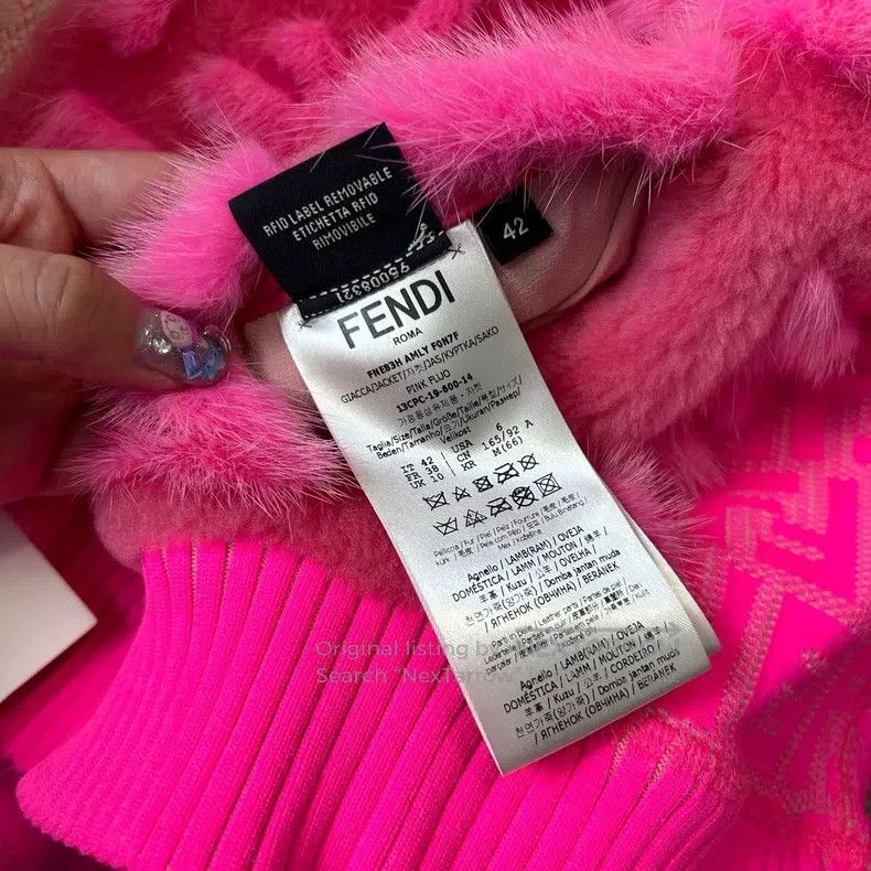 Fendi Coral Pink Mink Fur Jacket