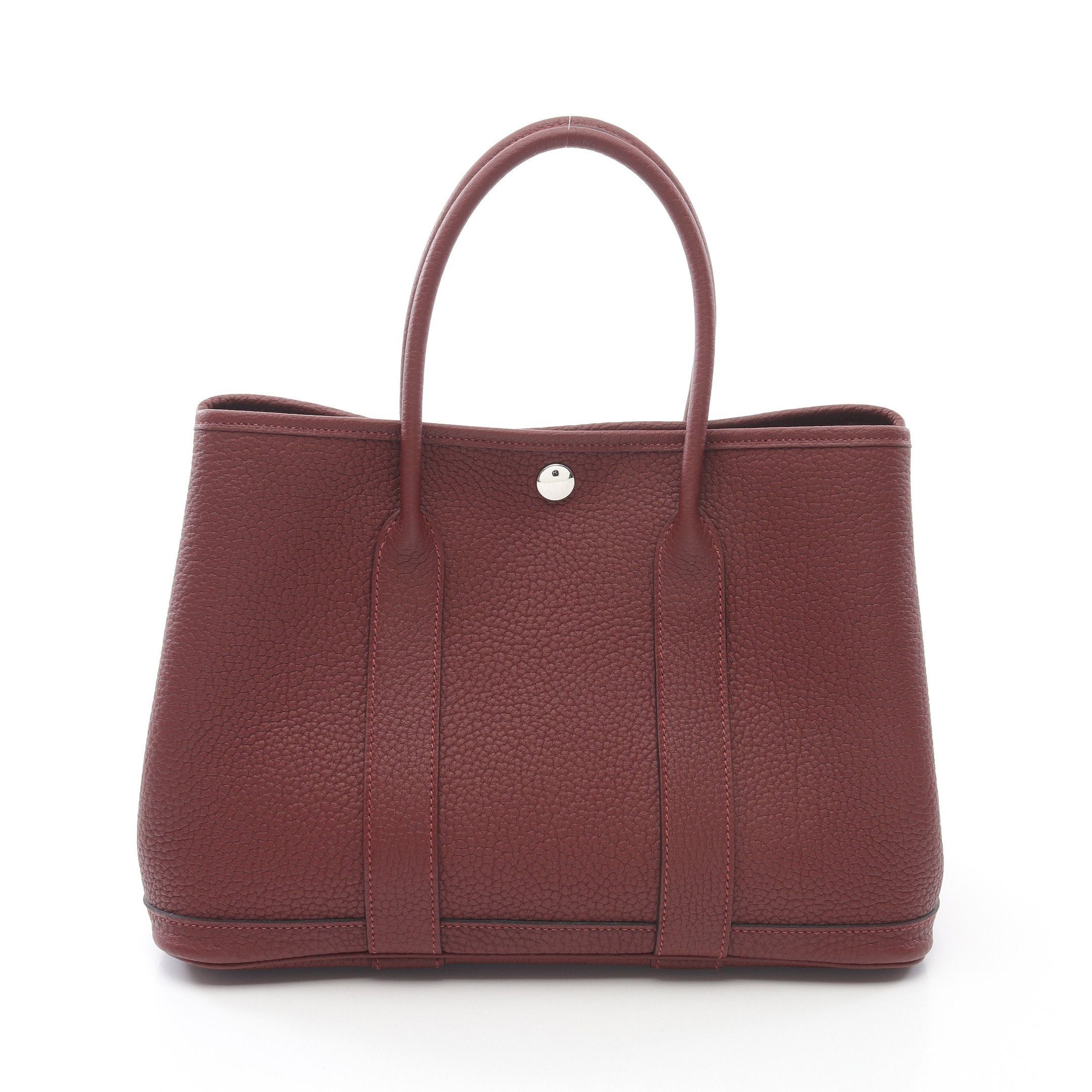 Hermes Hermes Garden Party Tpm Rouge Ash Handbag Tote Bag Negonda Leather Bordeaux Silver Hardware Double Engraved Size ONE SIZE - 1 Thumbnail