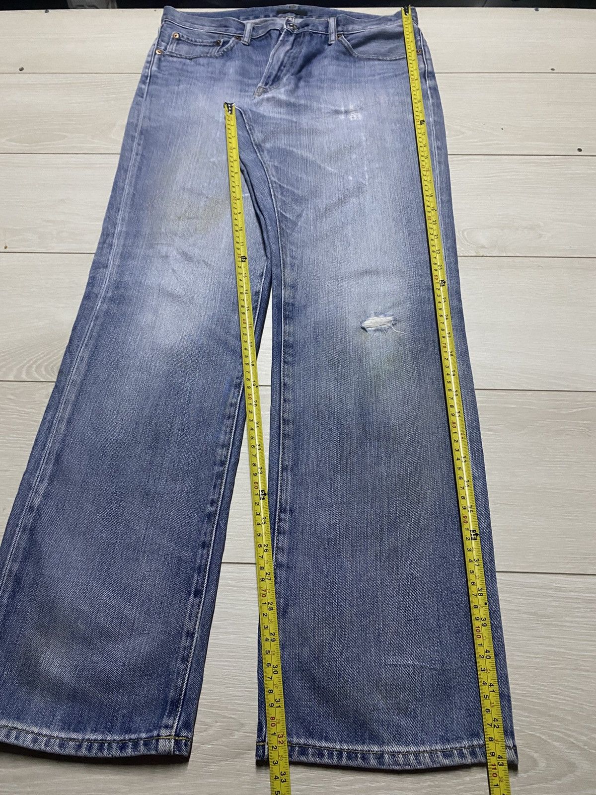 Helmut Lang Vintage Japanese Brand Uniqlo Faded Wash Distressed Jeans Size US 34 / EU 50 - 11 Thumbnail