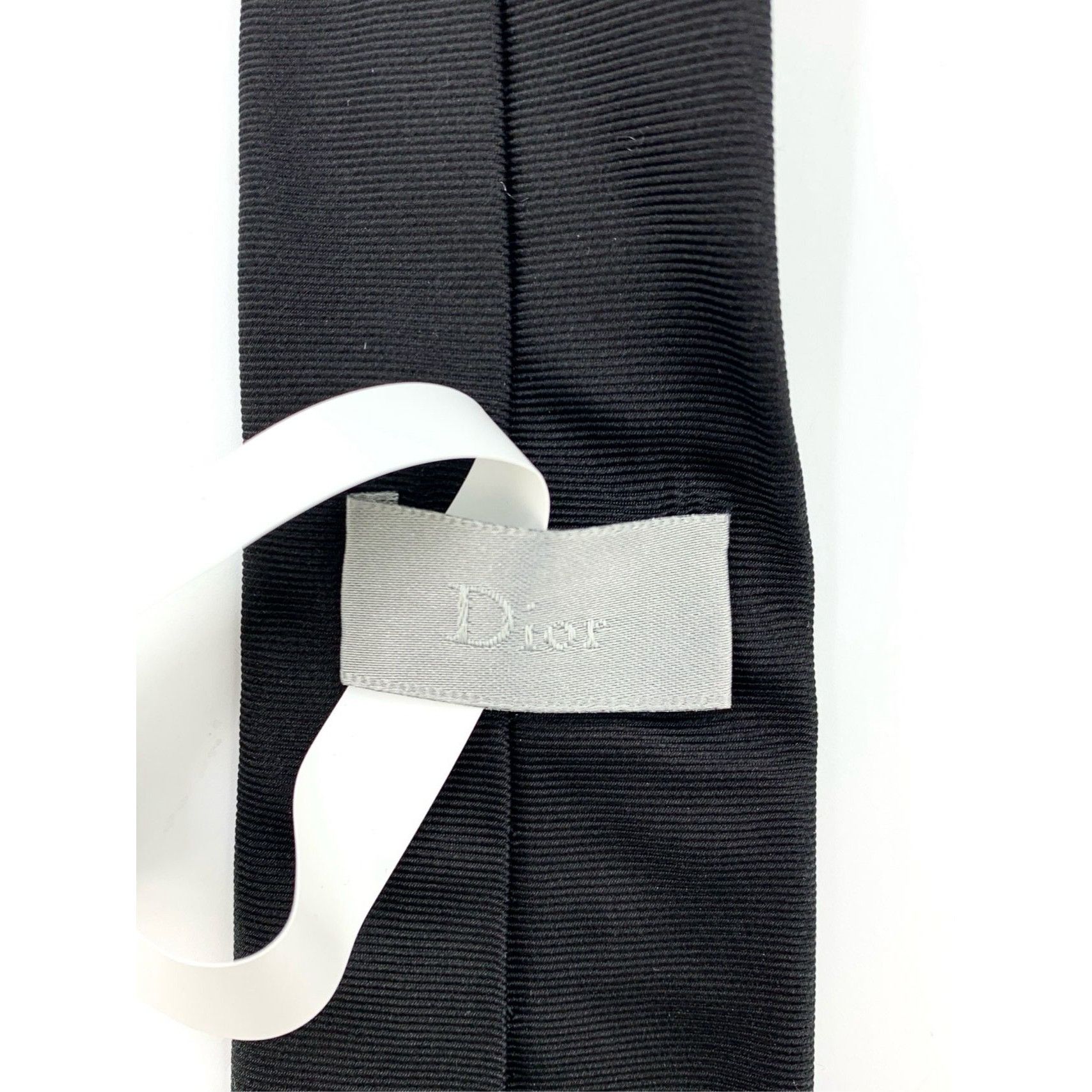 Dior Christian Dior Black Silk Skinny Tie Size 42 - 8 Thumbnail