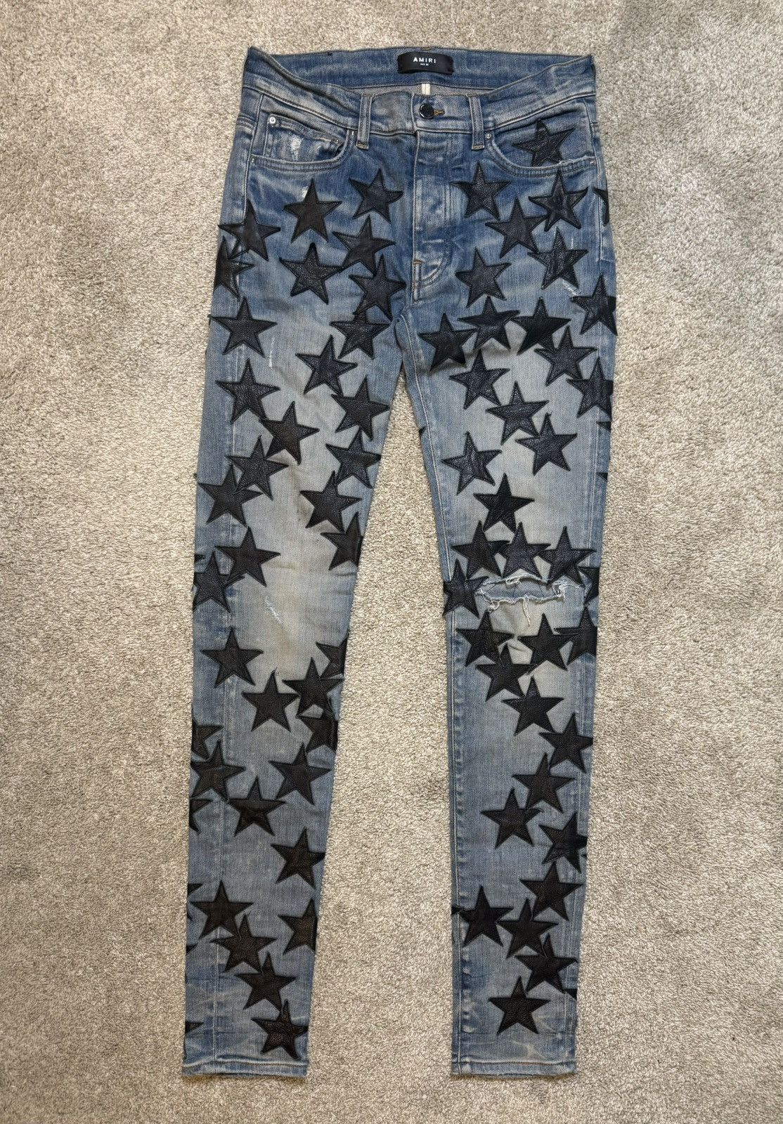 Amiri Amiri Chemist Skinny Jeans Light Blue/Black Size US 30 / EU 46 - 1 Thumbnail