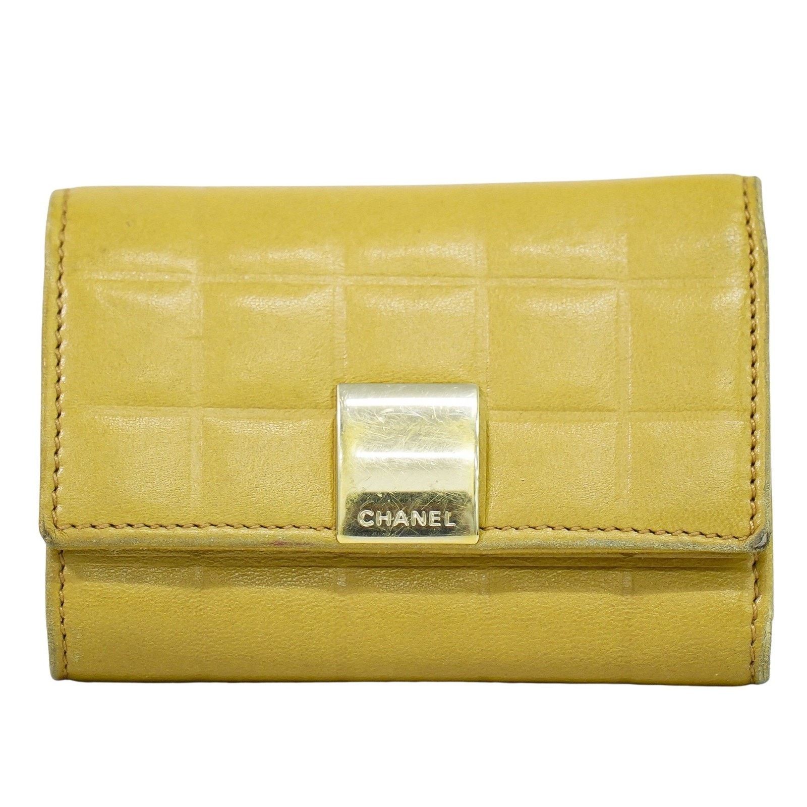 Chanel Quilted Lambskin Chocolate Bar 6 Key Holder Beige