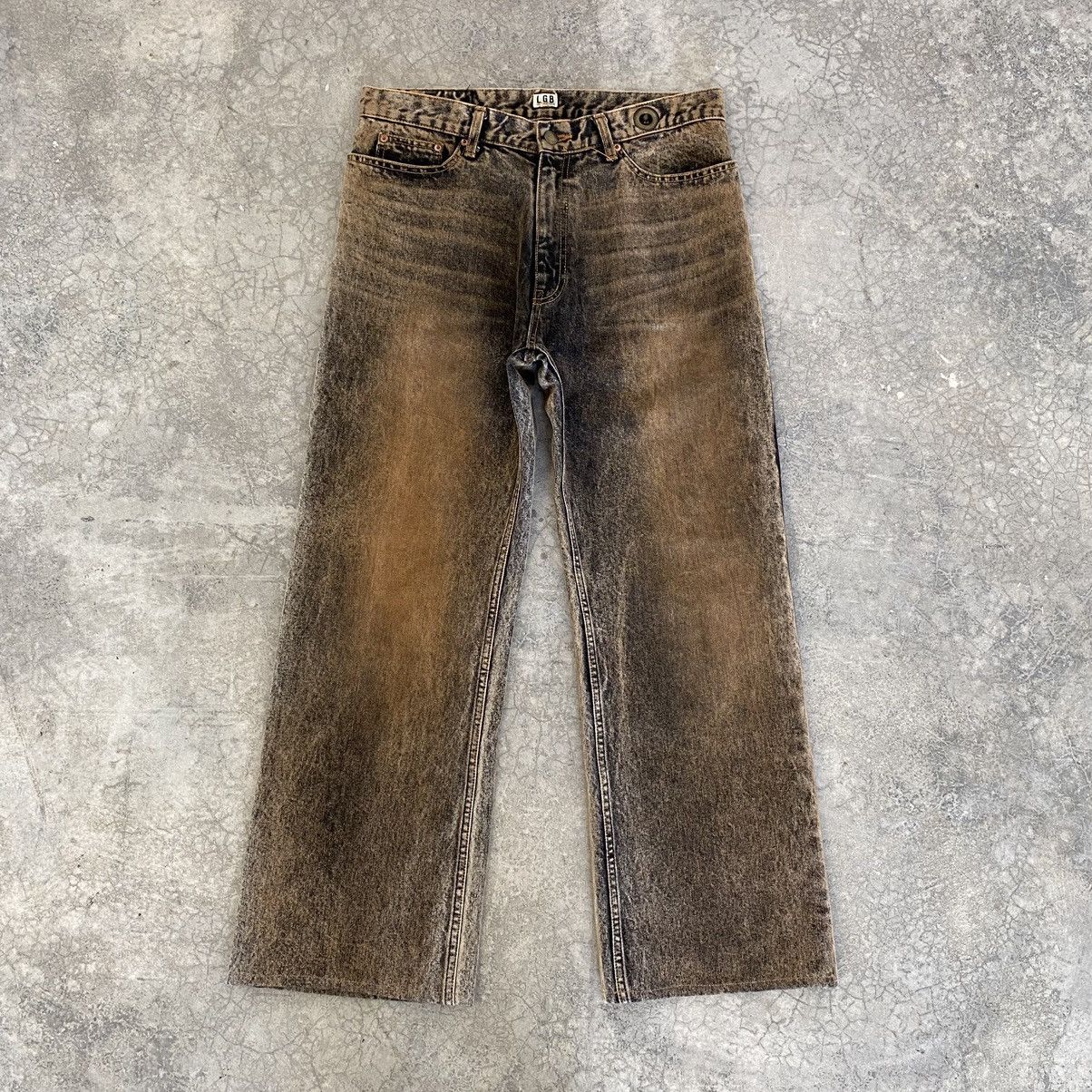 Le Grande Bleu (L.G.B.) L.G.B Rabbit Wide Leg Rusty Black Oversized Jeans Size US 31 - 16 Thumbnail