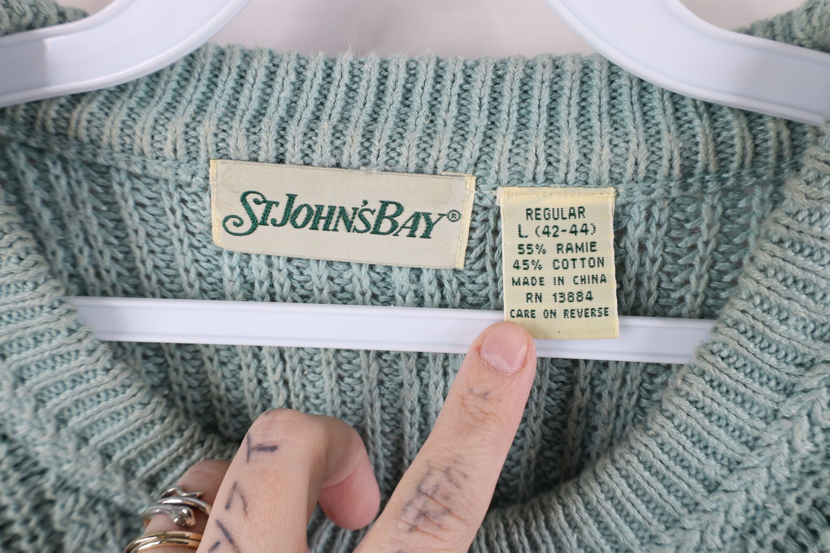 Vintage Vintage 90s Streetwear Ribbed Knit Crewneck Sweater Mint Size US L / EU 52-54 / 3 - 6 Thumbnail
