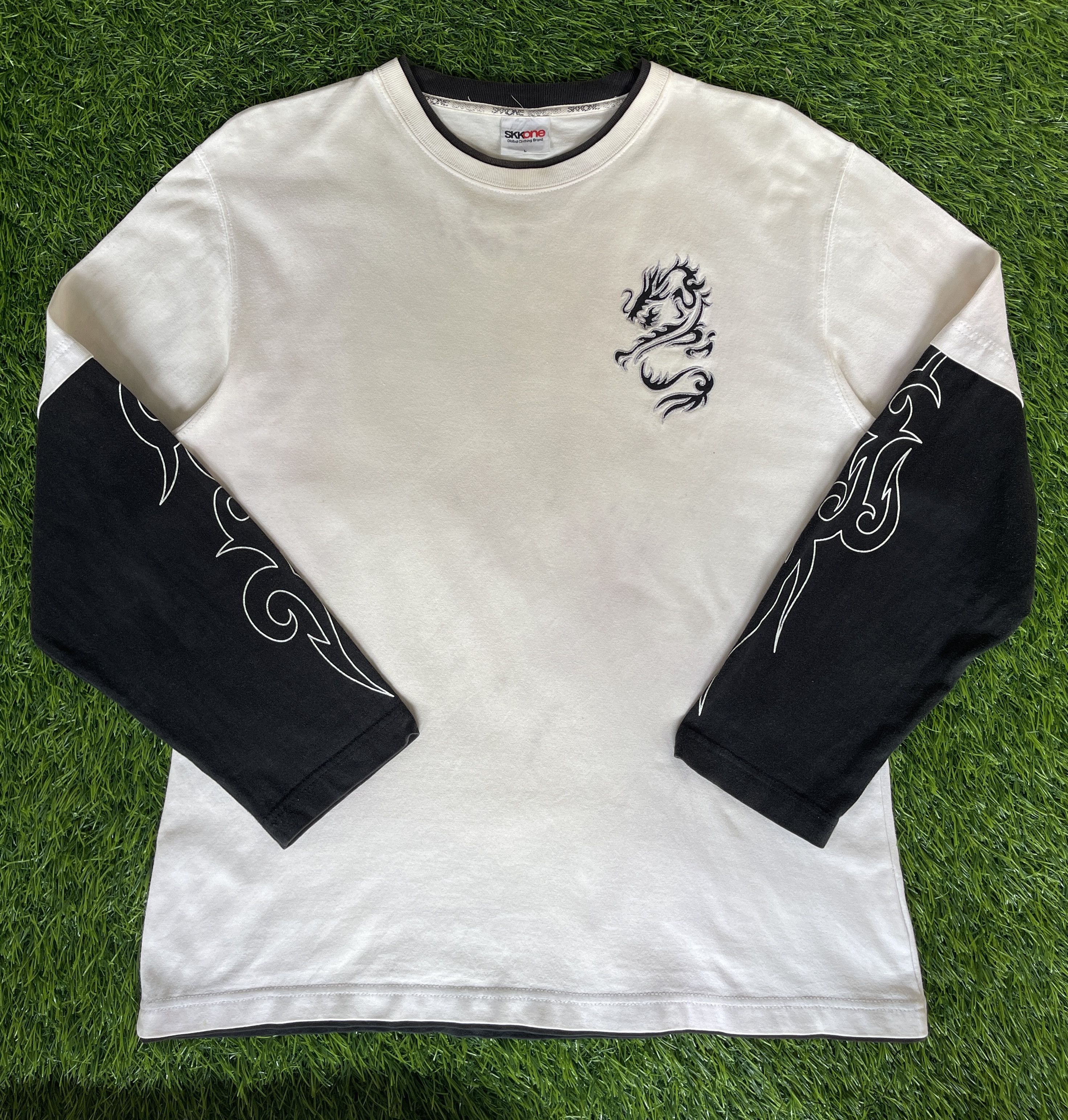 If Six Was Nine Vintage🔥SKK ONE🔥Big Logo Flame Double Layer LongSleeve 90’s Size US L / EU 52-54 / 3 - 10 Thumbnail