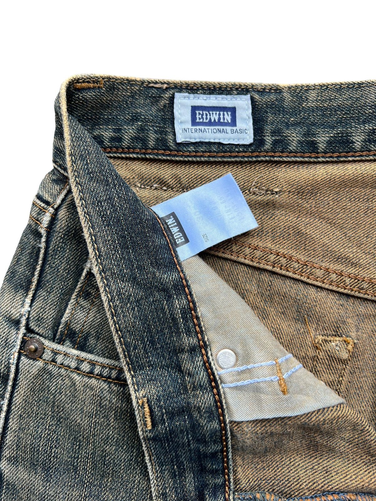 Edwin Vintage 90s Edwin Mudwash Distressed Denim Wide Jeans 30x34 Size US 30 / EU 46 - 11 Thumbnail
