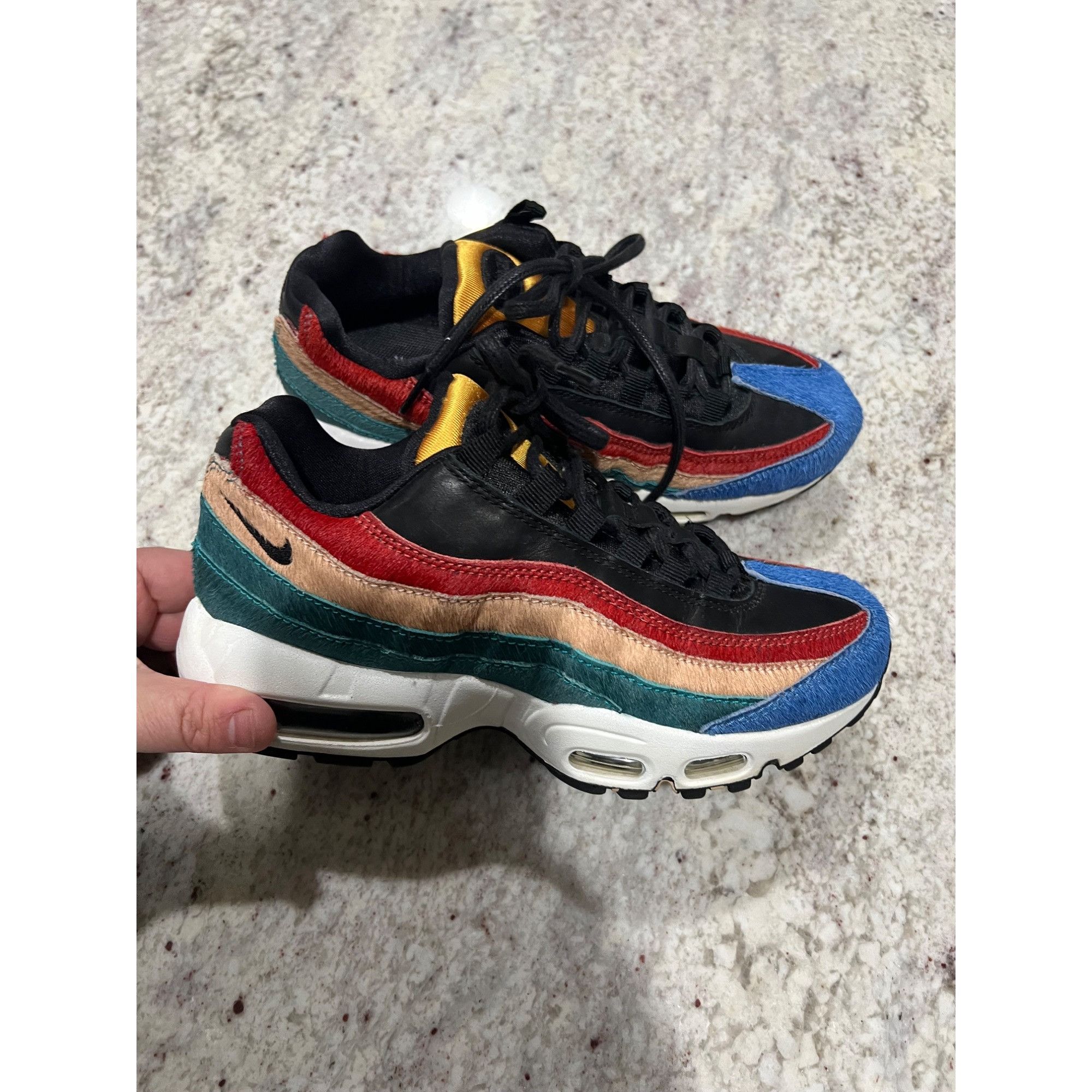 Nike Nike Air Max 95 'Multicolor Pony Hair' 807443-003 - Size 7.5 Size US 7.5 / IT 37.5 - 4 Thumbnail