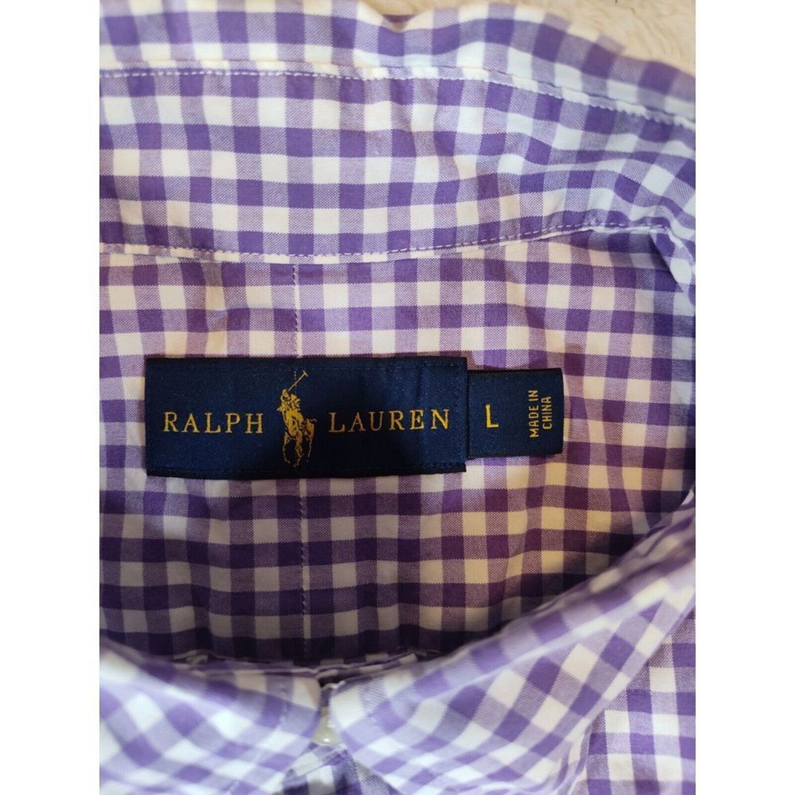 Ralph Lauren Ralph Lauren Large PURPLE WHITE GINGHAM Shirt Mens pony Size US L / EU 52-54 / 3 - 10 Thumbnail