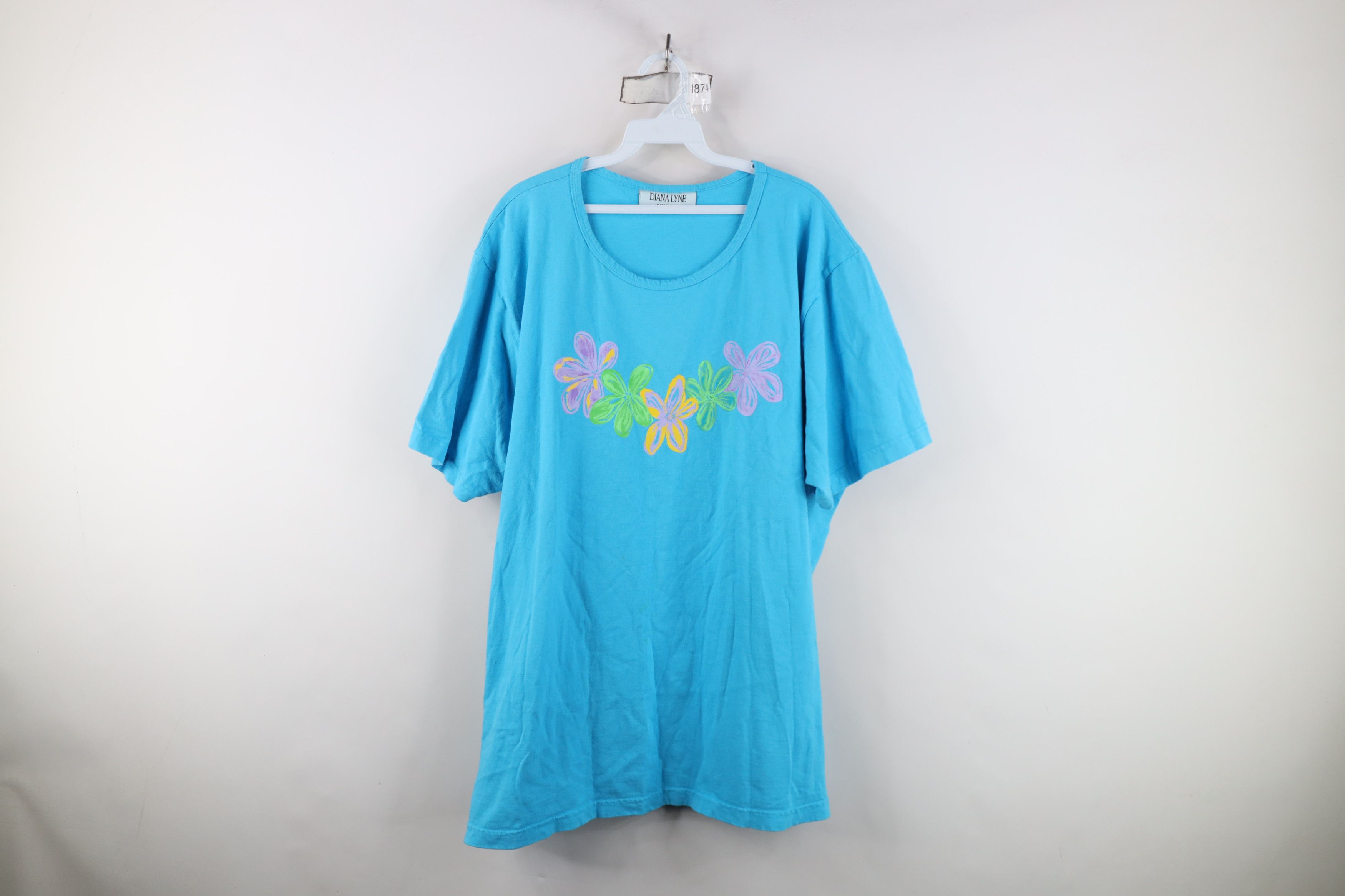 Vintage Vintage 90s Streetwear Floral Short Sleeve T-Shirt USA Size 3XL / US 20-22 - 1 Thumbnail