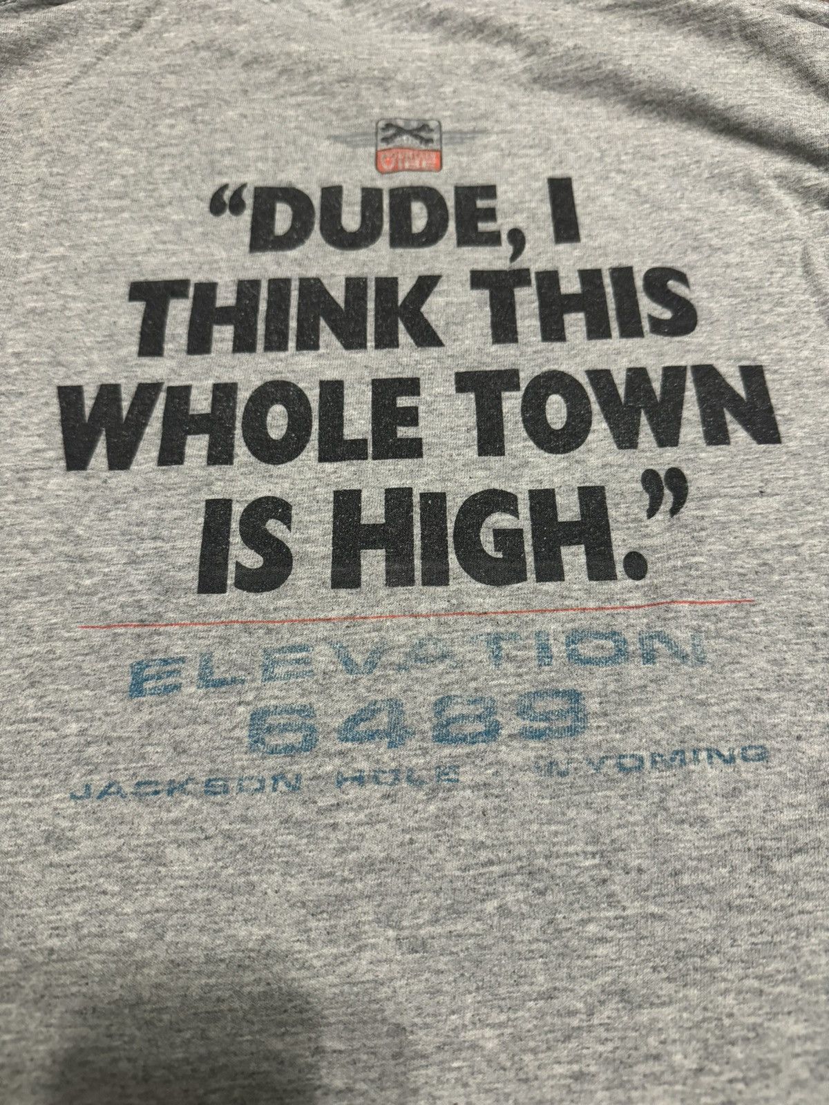 Image of Humor x Kanye West Vintage Jackson Hole Everyone Is High Funny Shirt in Grey, Men's (Size 2XL)