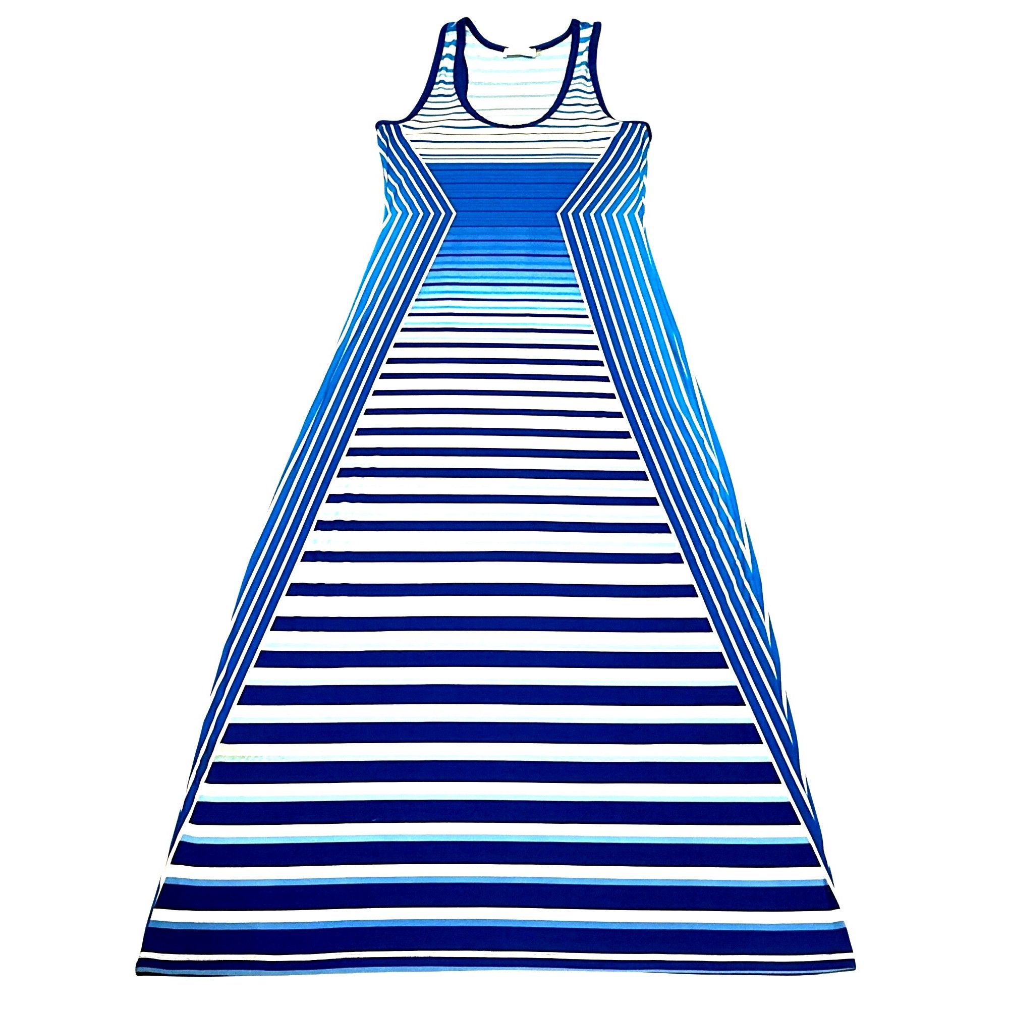 Calvin Klein Size 6 Blue White Striped Maxi Dress Nautical R