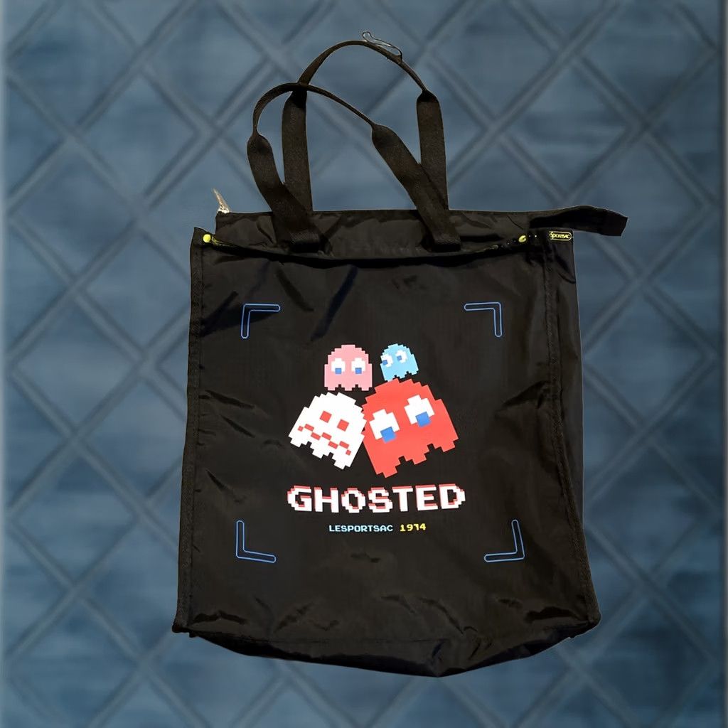 LeSportsac LeSportsac Pac-Man GHOSTED Large Black Tote Bag Nylon Unisex Adults Tote Size ONE SIZE - 1 Thumbnail