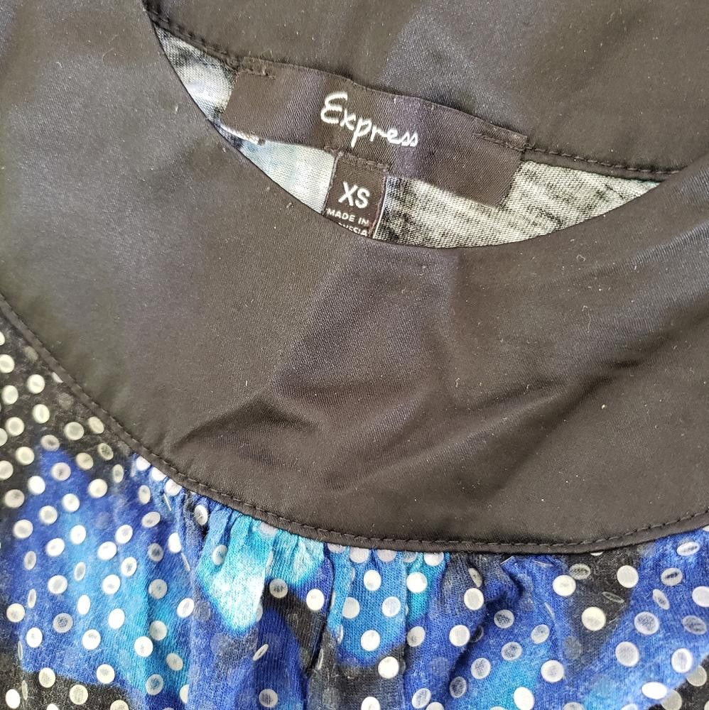 Express Black Blue Rose Detailed Express Sequined Mini Size XS / US 0-2 / IT 36-38 - 3 Thumbnail