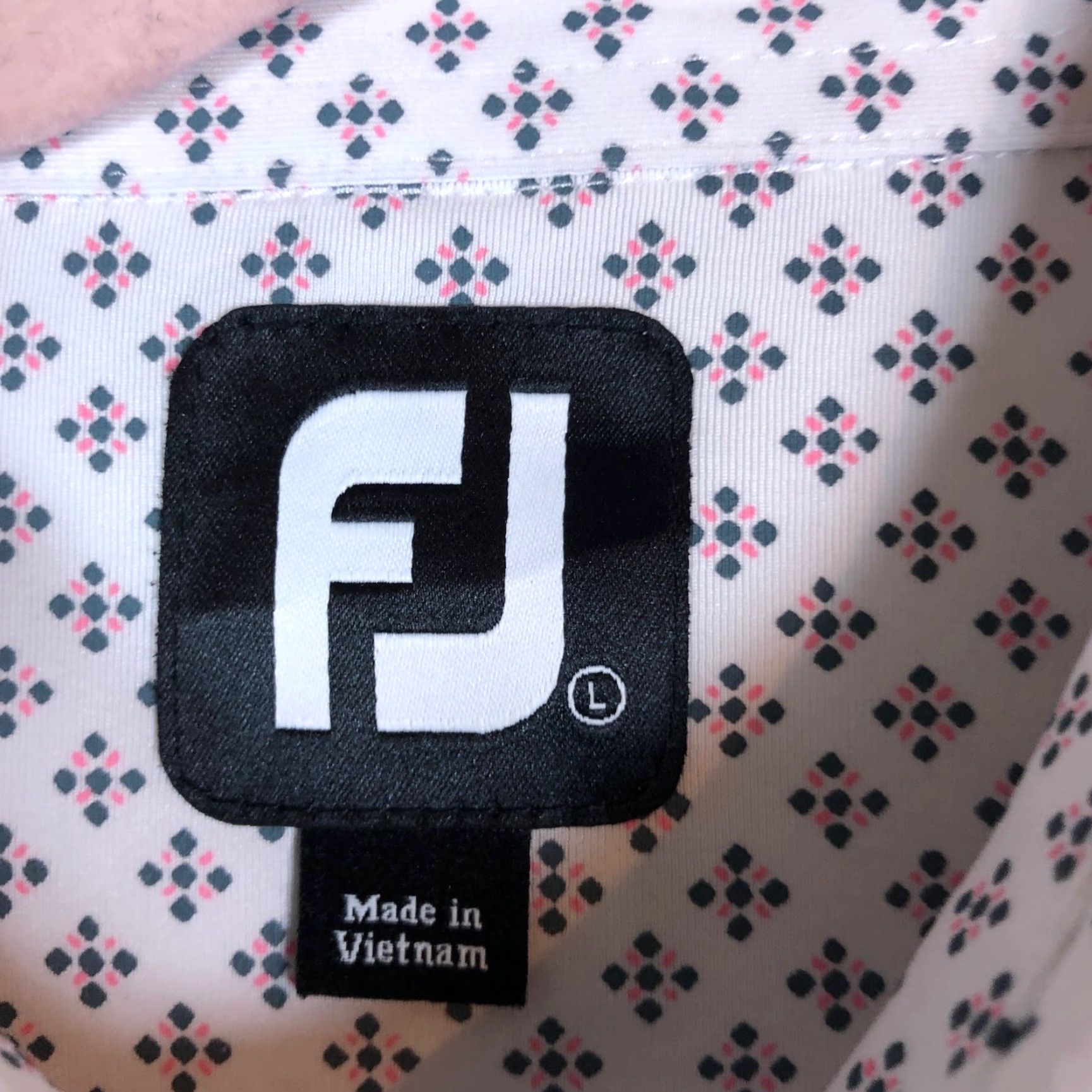 Footjoy FootJoy Mens Polo Shirt White Gray Pink Golf Quick Dry Stretch Large Size L Regular Short Sleeve Button Down Collar Mens Clothing Sports Polo Size US L / EU 52-54 / 3 - 6 Thumbnail