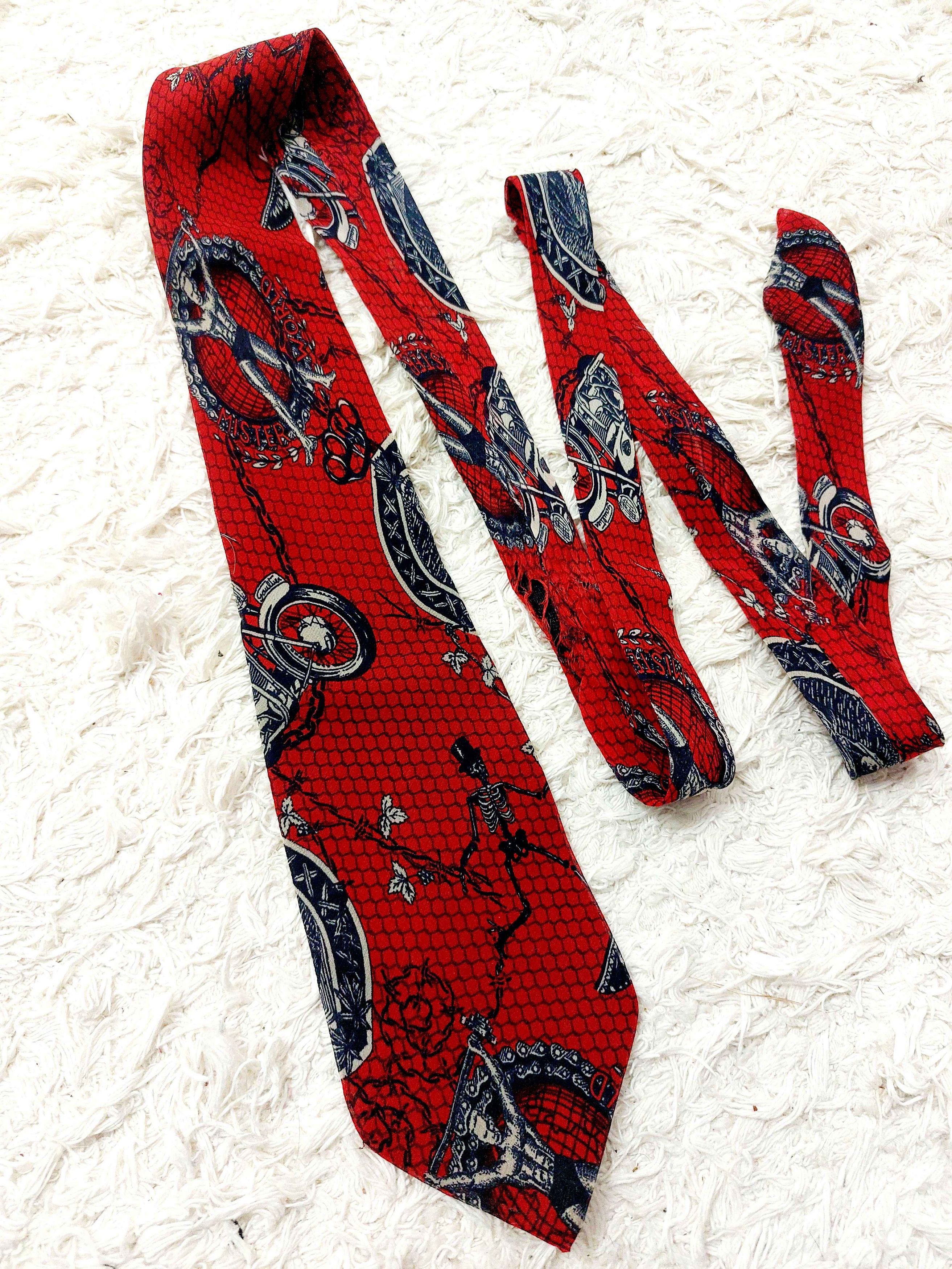 Jean Paul Gaultier Jean Paul Gaultier Mister World Skeleton Moto Tie Necktie Size ONE SIZE - 3 Thumbnail