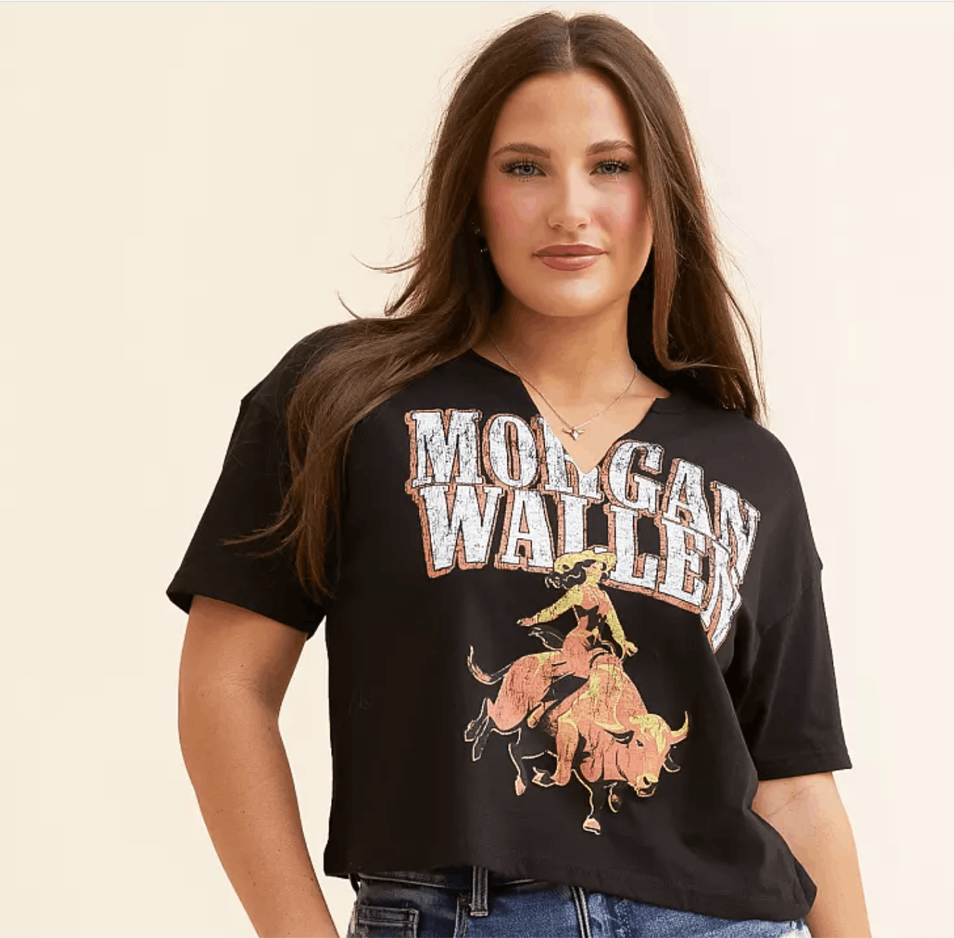 BKE Morgan Wallen Cropped Tee Cowgirl Size S / US 4 / IT 40 - 9 Thumbnail