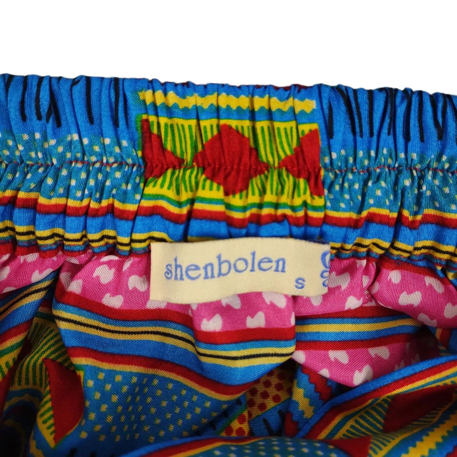 Other Shenbolen Tie Waist African Tribal Print Dashiki HiLow Skirt Size 28" / US 6 / IT 42 - 4 Thumbnail