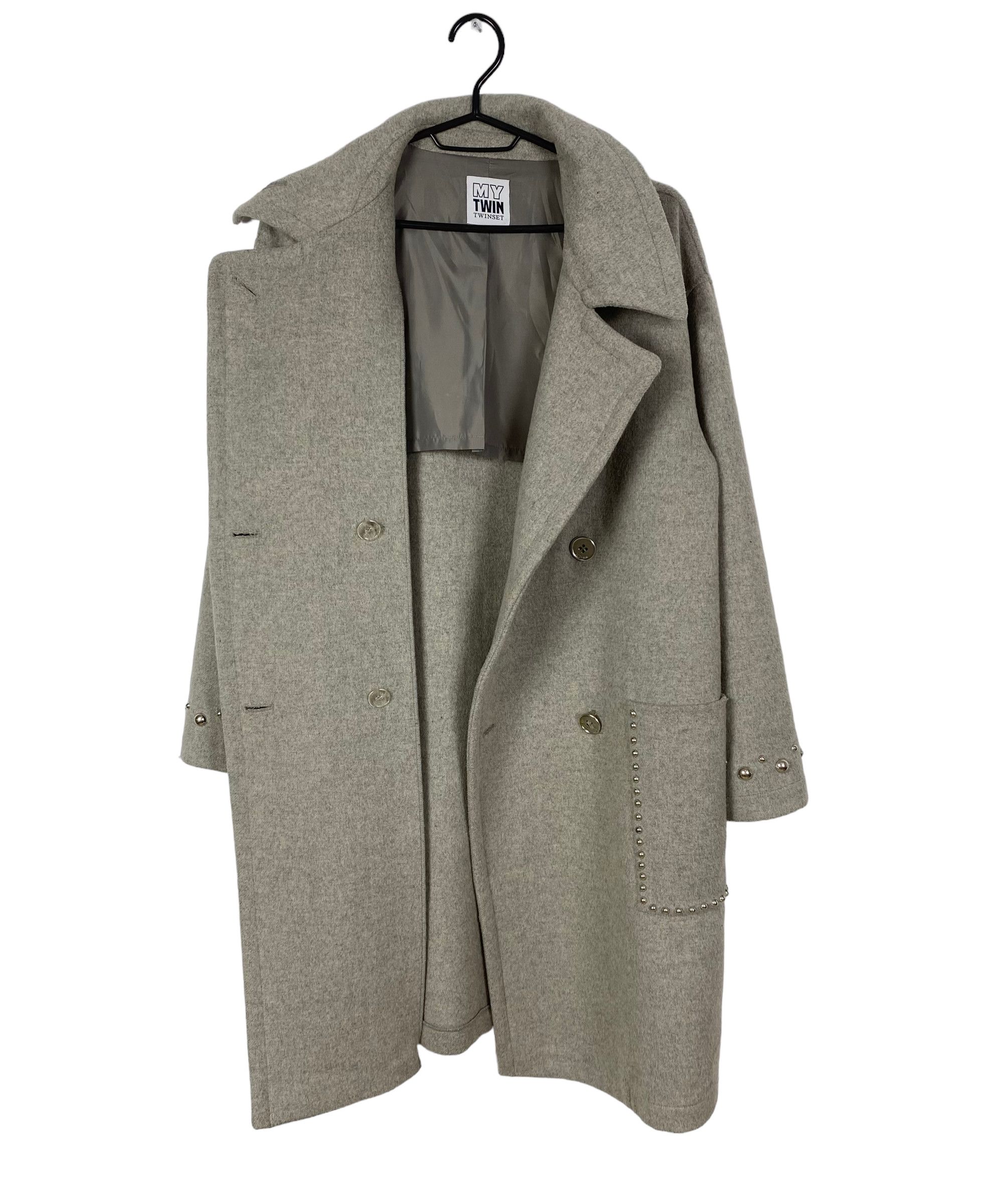 TWINSET twin-set double-breasted wool coat decorated size S Size S / US 4 / IT 40 - 15 Thumbnail