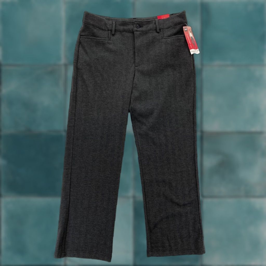 Lee Lee Comfort Fit Pants Women's 16 Short Gray Knit Stretch Fabric Straight Leg NWT Size 38" / US 16 / IT 52 - 1 Thumbnail