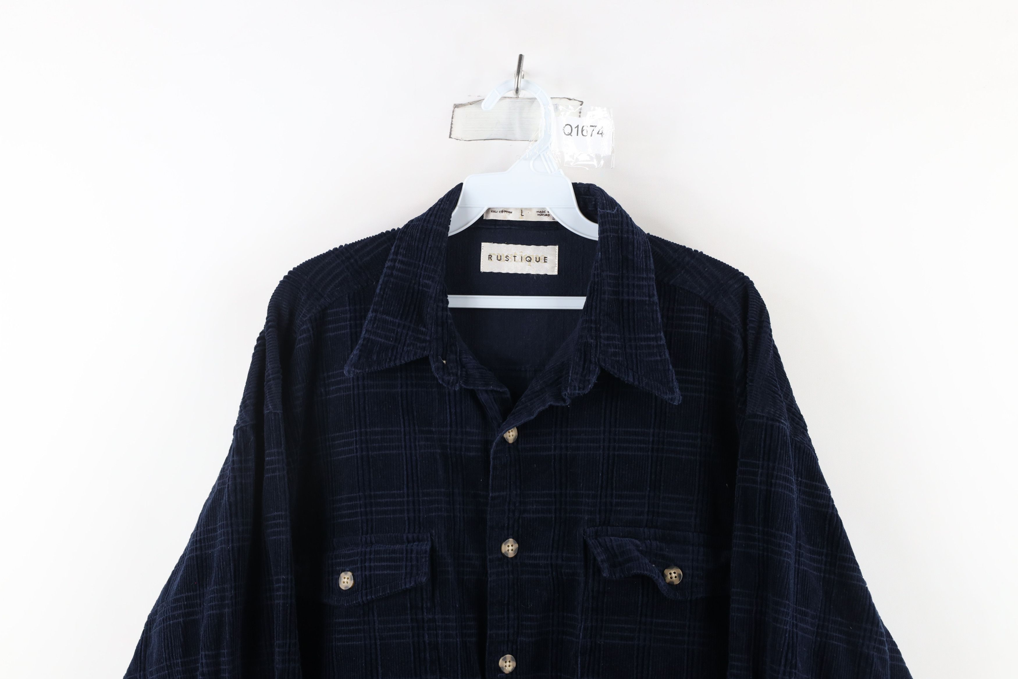 Vintage Vintage 90s Streetwear Fit Heavyweight Corduroy Button Shirt Size US L / EU 52-54 / 3 - 2 Thumbnail