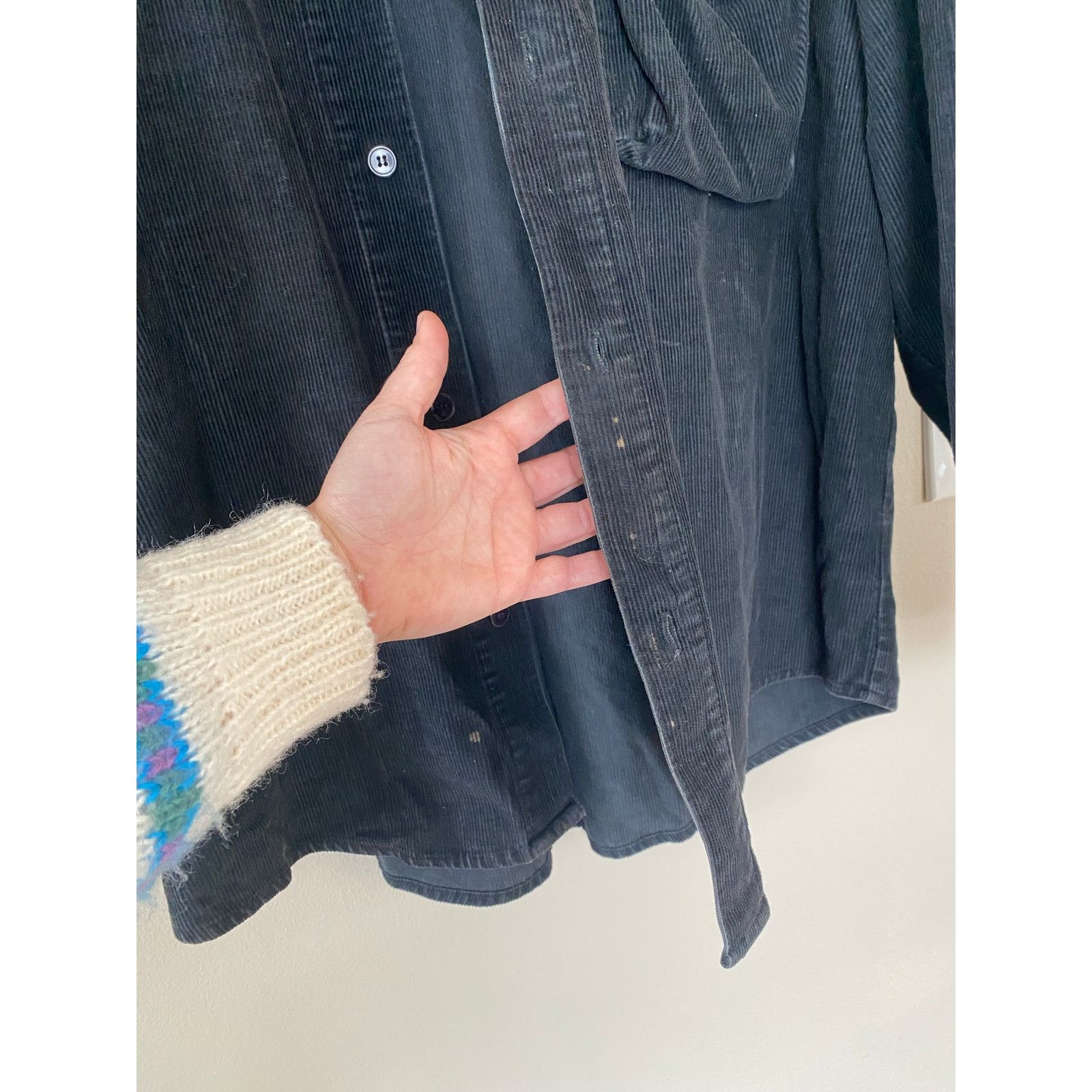 Karl Kani Karl Kani Jeans Black Button Up Corduroy Shirt L Shacket Size US L / EU 52-54 / 3 - 6 Thumbnail