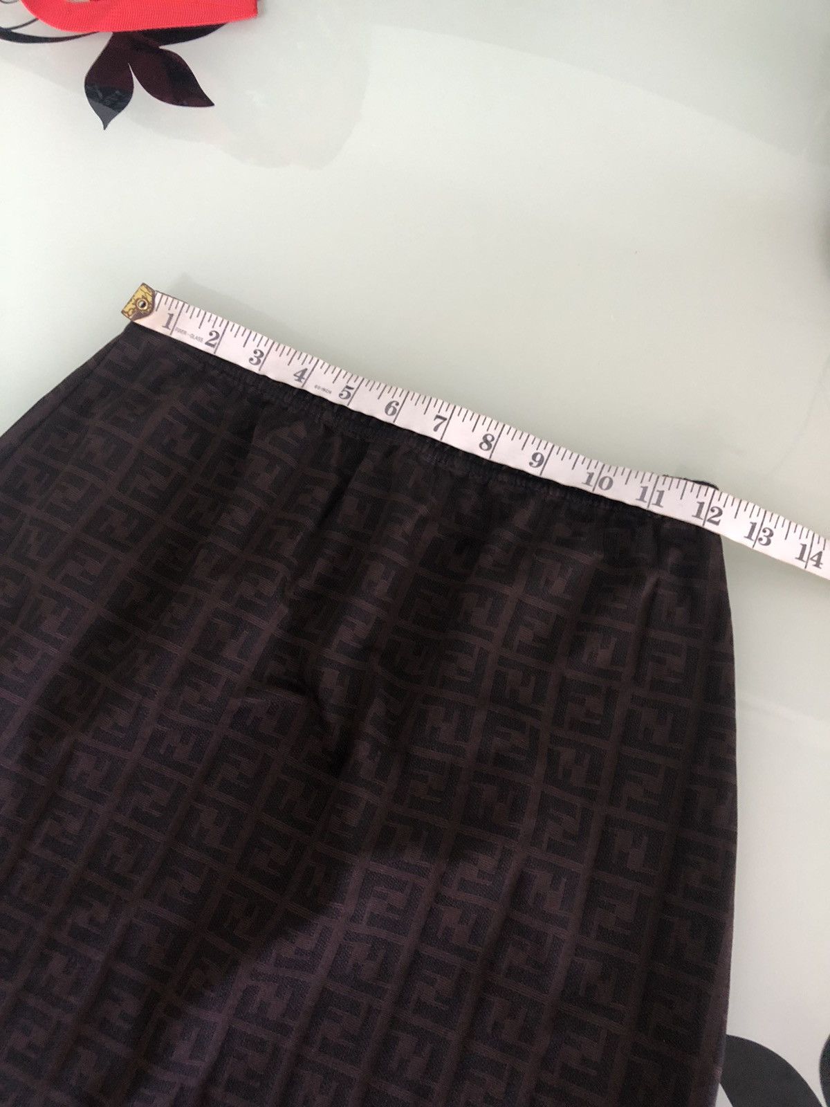 Fendi Vintage Fendi Zucca Monogram Stretchable Mini Skirt Size 30" / US 8 / IT 44 - 14 Thumbnail