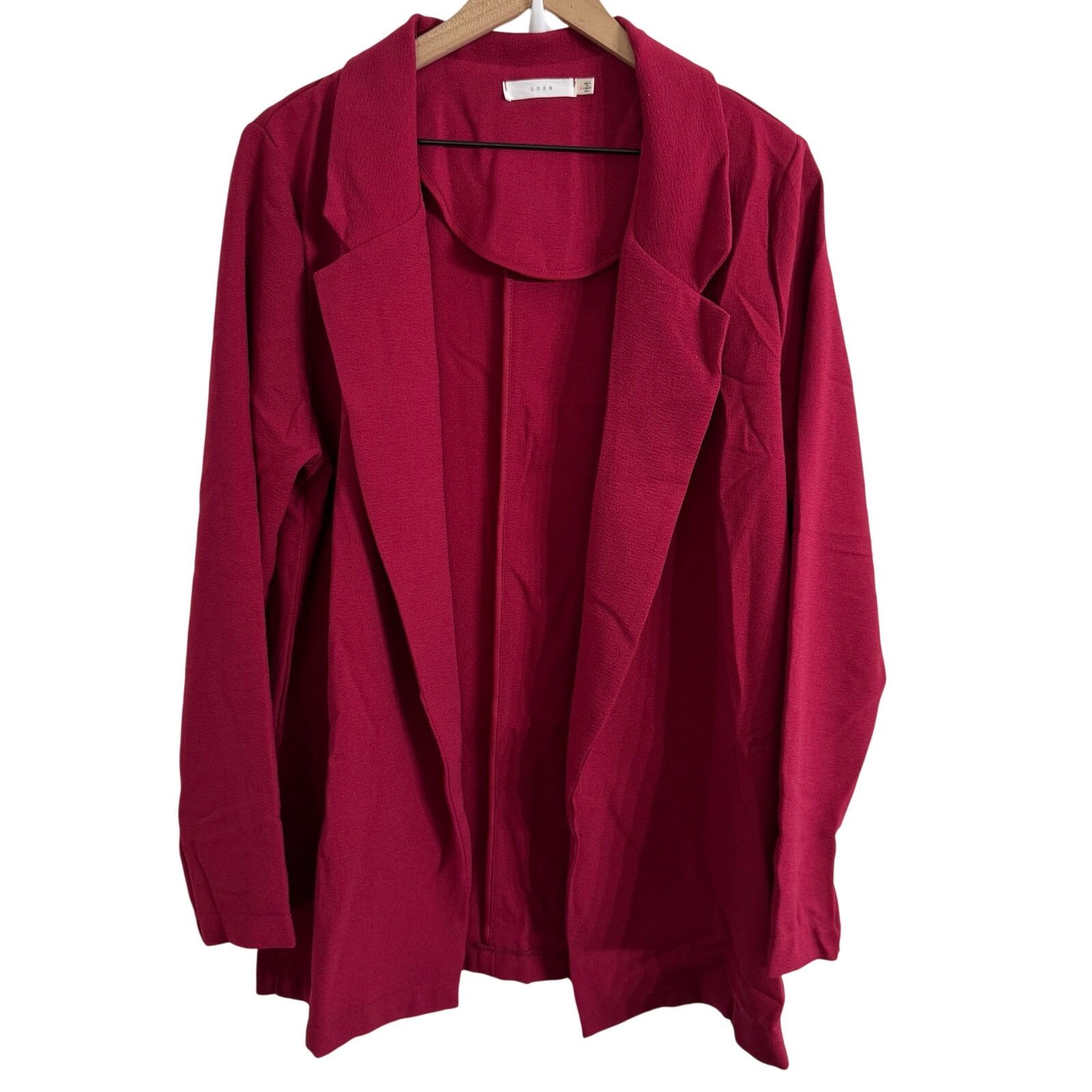 Other Lush Red Pink Open Front Jacket Blazer Size Large Size L / US 10 / IT 46 - 1 Thumbnail